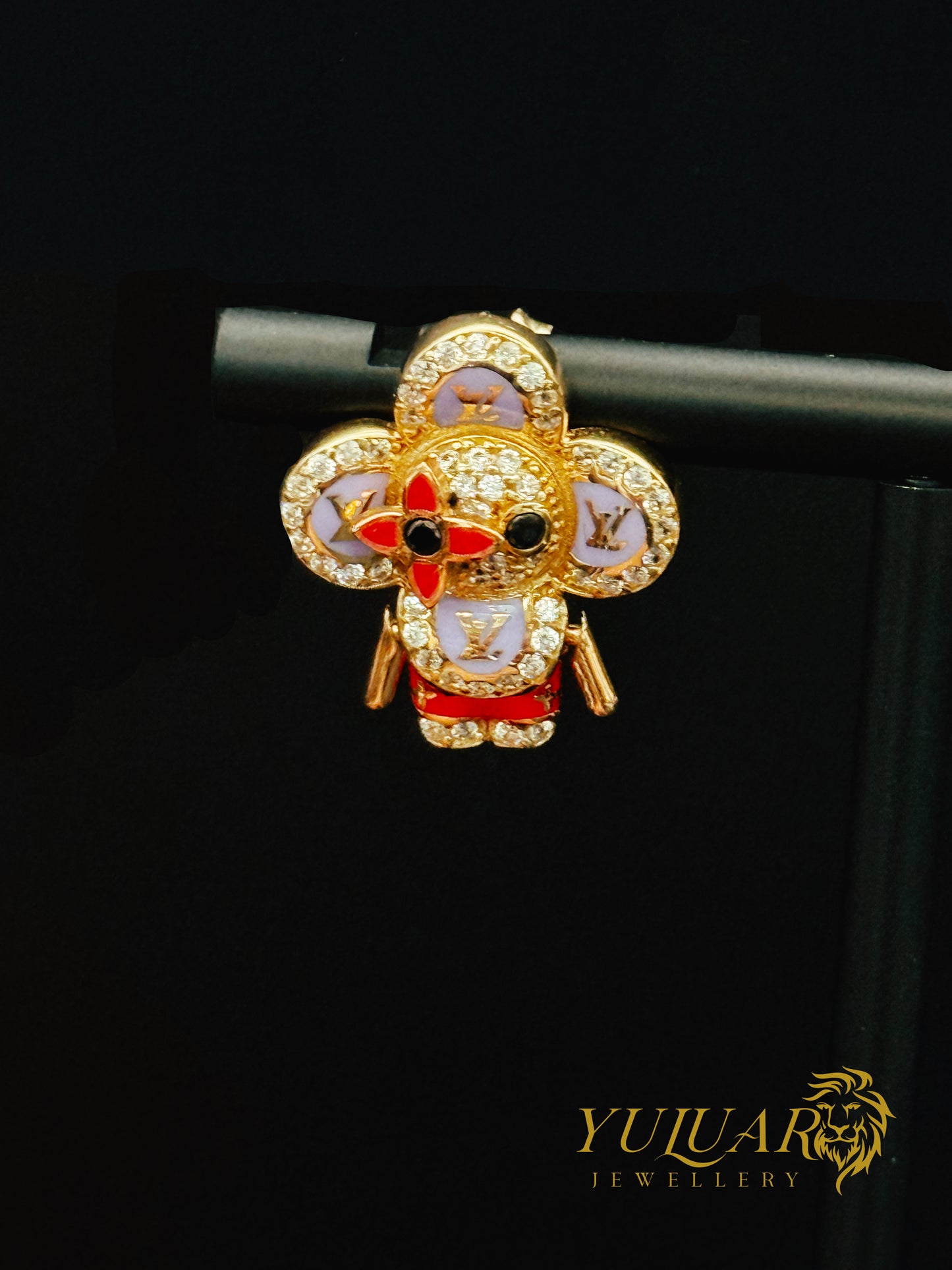14K Yellow Gold Designer-Inspired Earrings – Cubic Zirconia Accents