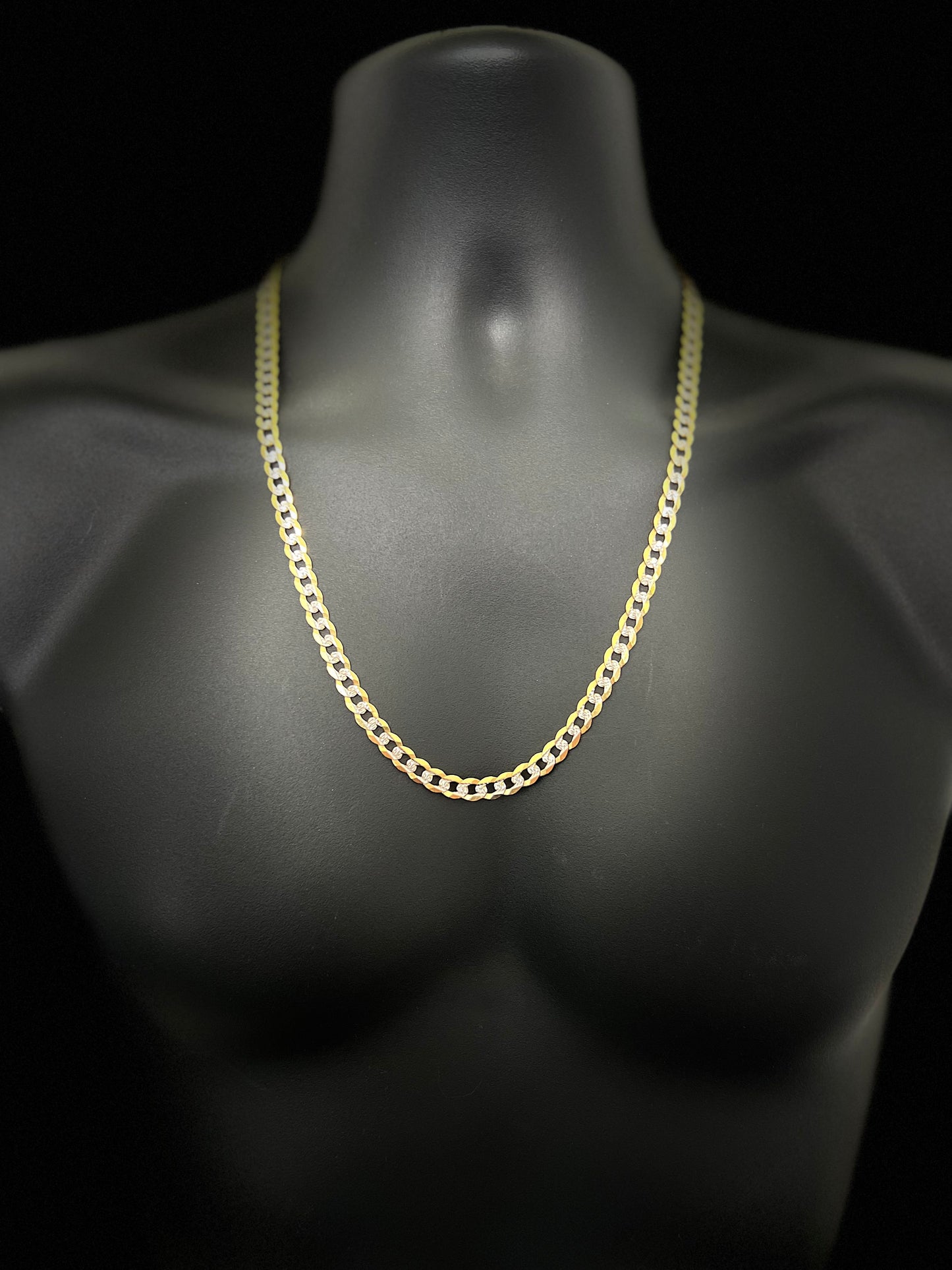 14K Solid Two-tone Cuban Chain