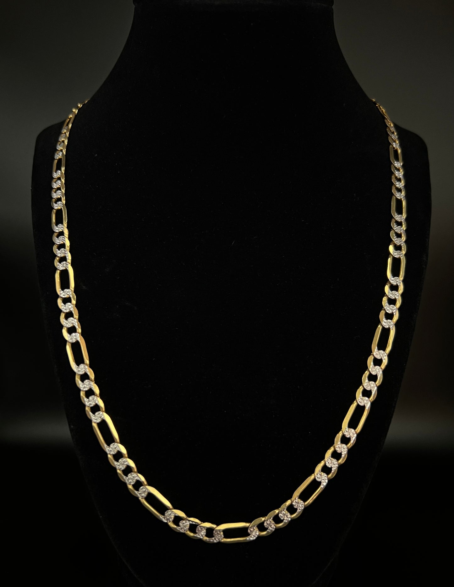 14K Solid Two-Tone Figaro Chain 6MM