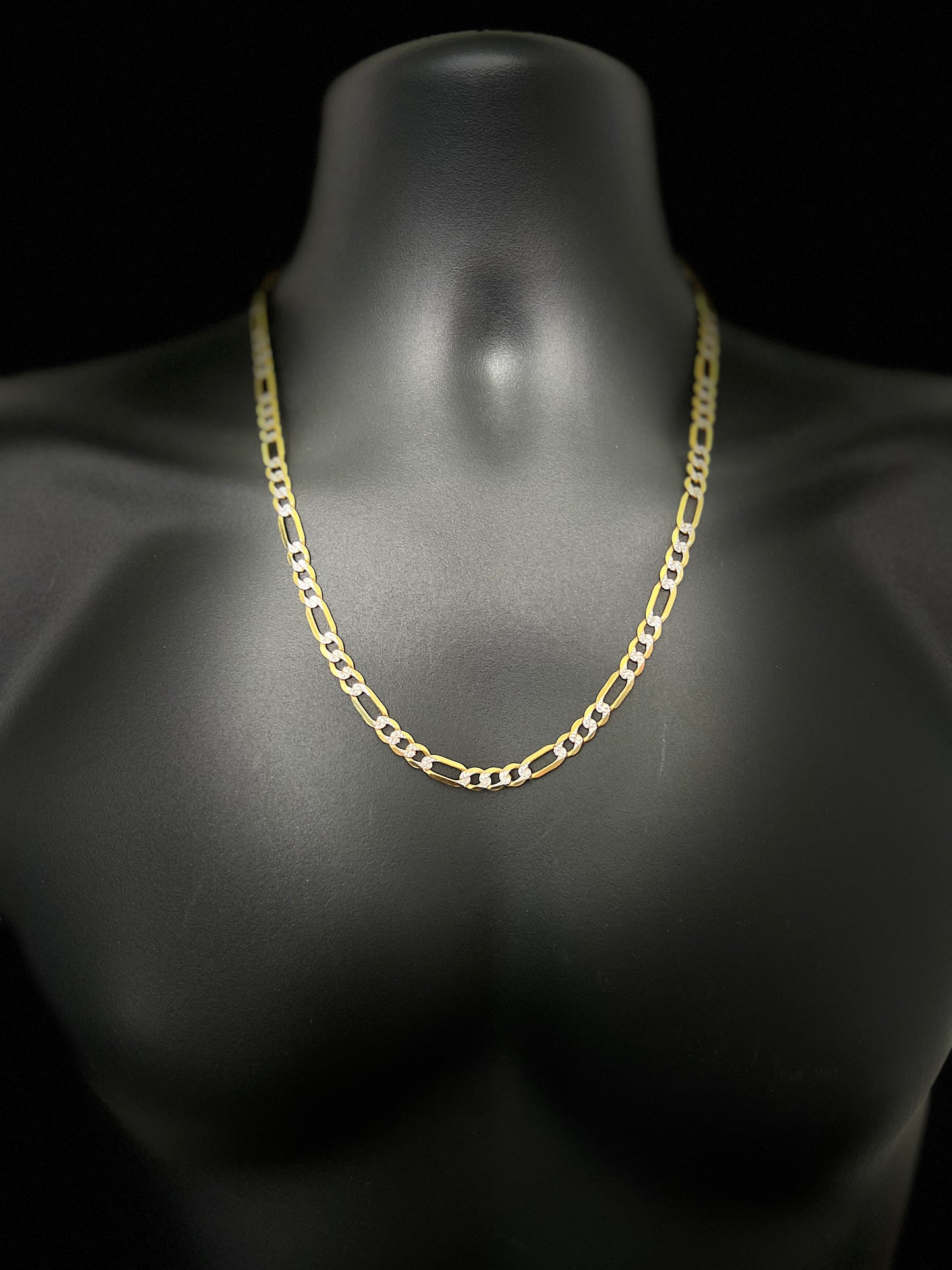 14K Solid Two-Tone Figaro Chain 6MM