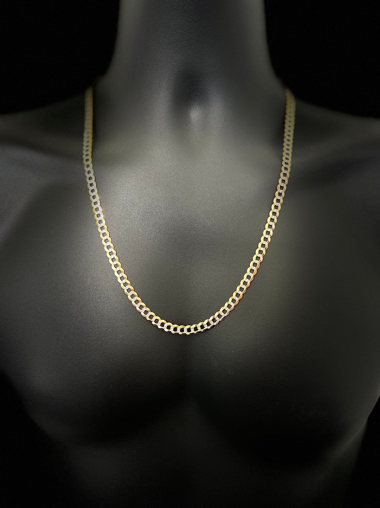 14K Solid Two-Tone Miami Chain