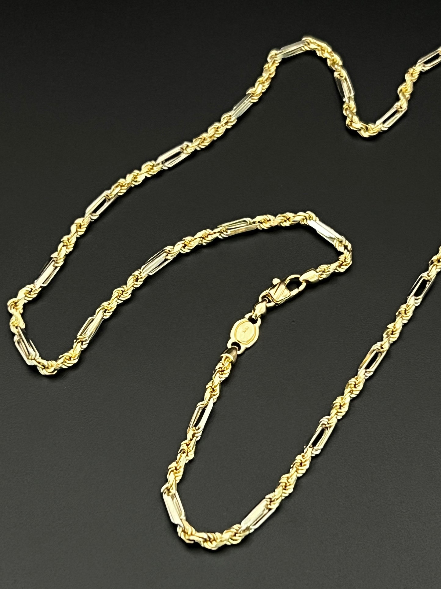 14K Solid Figaro Rope Chain 20''