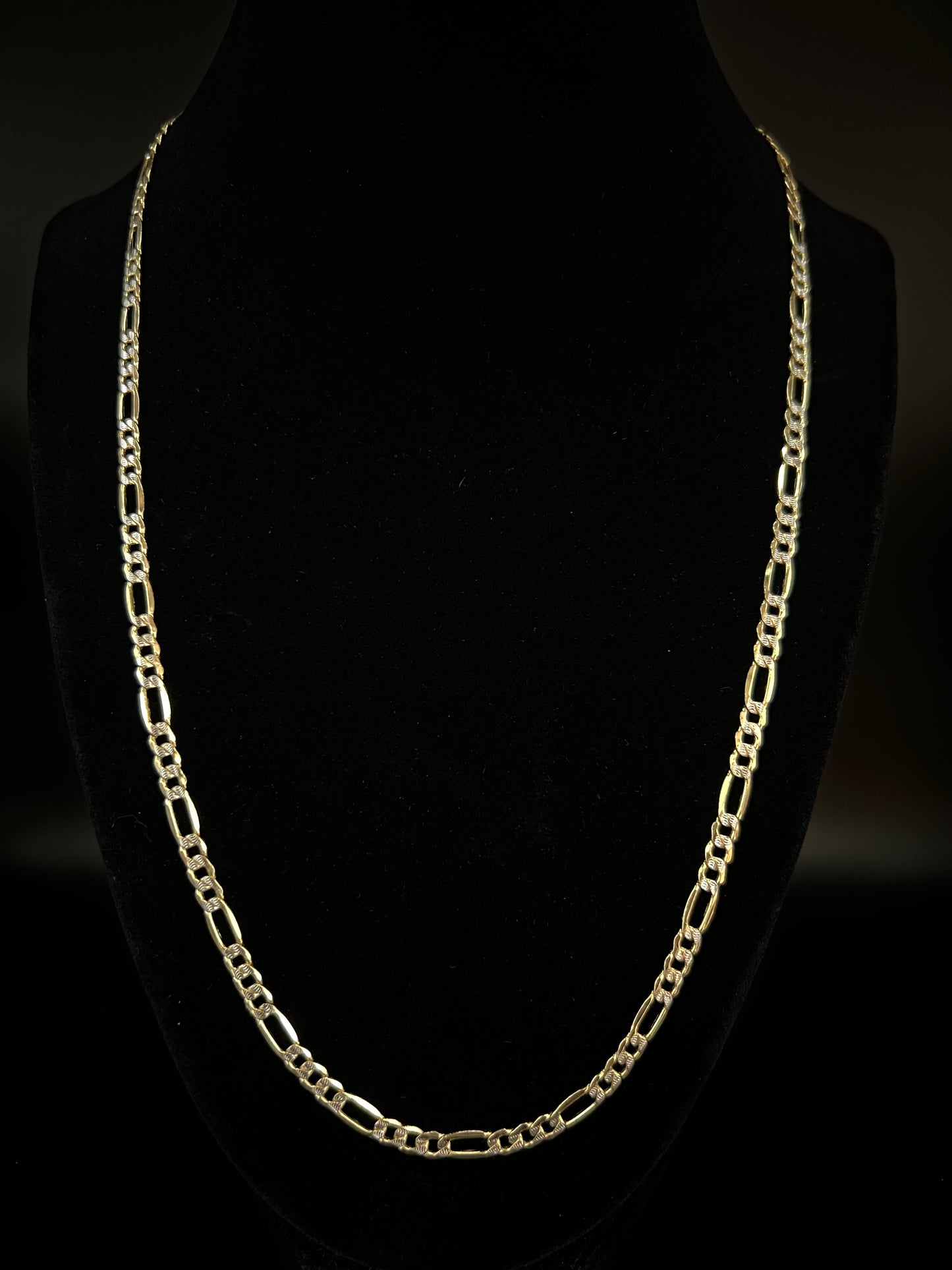 14K Solid Two-Tone Figaro Chain 22''