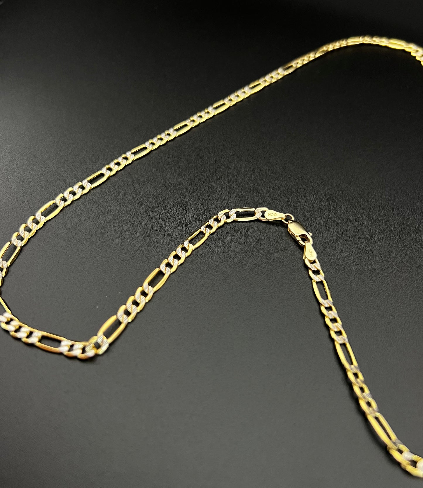 14K Solid Two-Tone Figaro Chain 22''