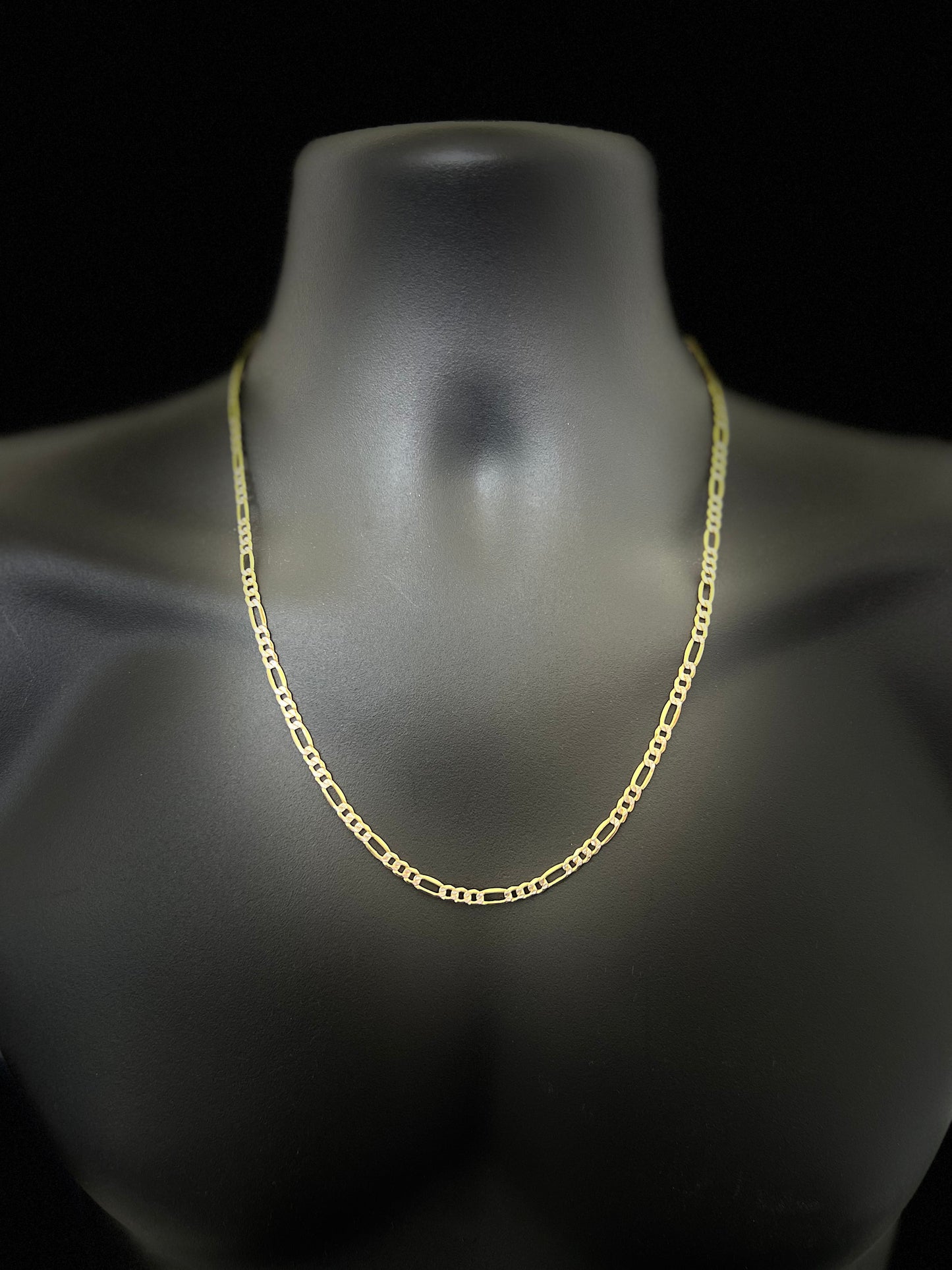 14K Solid Two-Tone Figaro Chain 22''