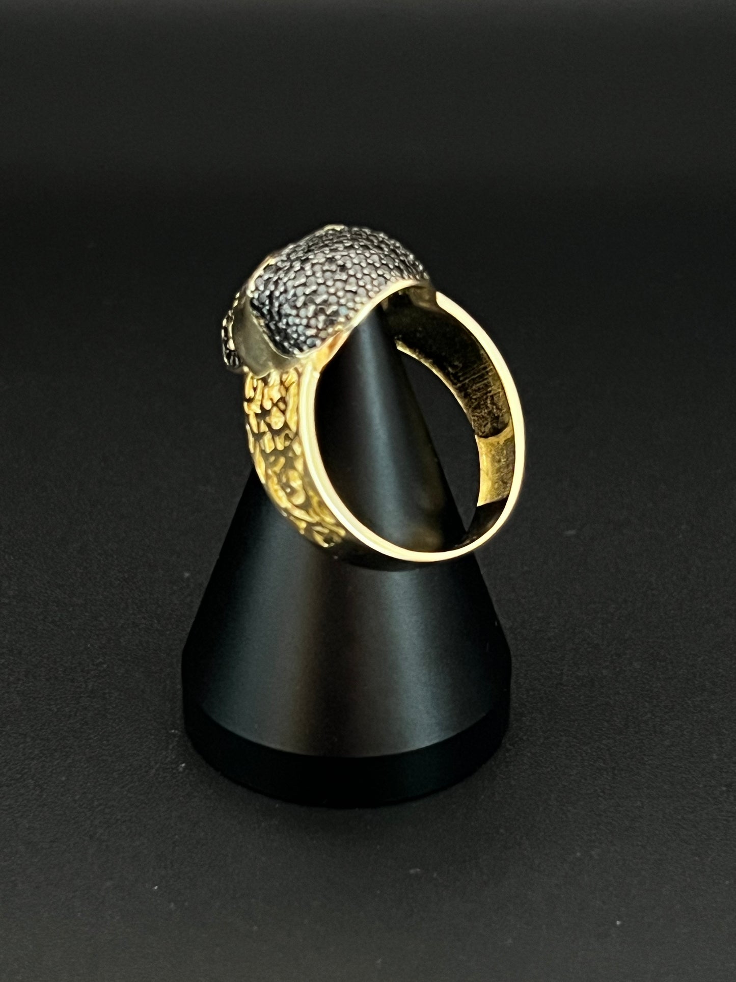 14K Men's Black Skulls Ring