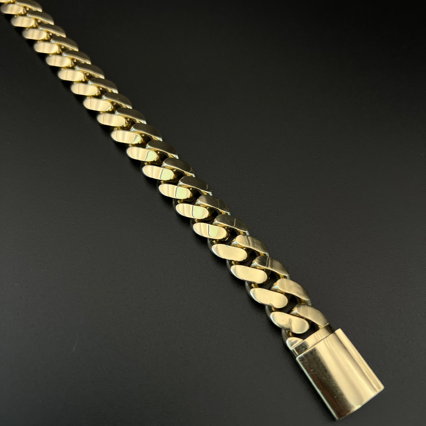 14K Men's Solid Monaco Bracelet 11.8MM