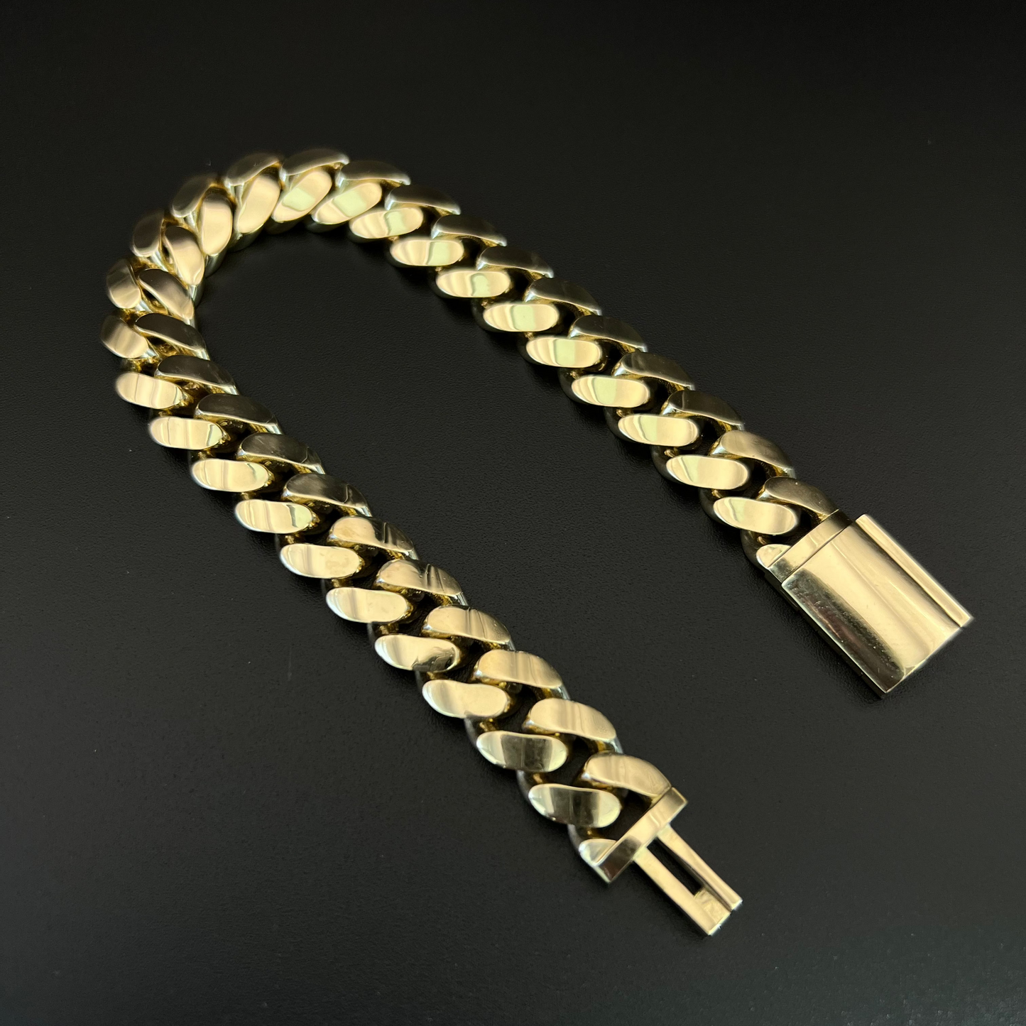 14K Men's Solid Monaco Bracelet 11.8MM