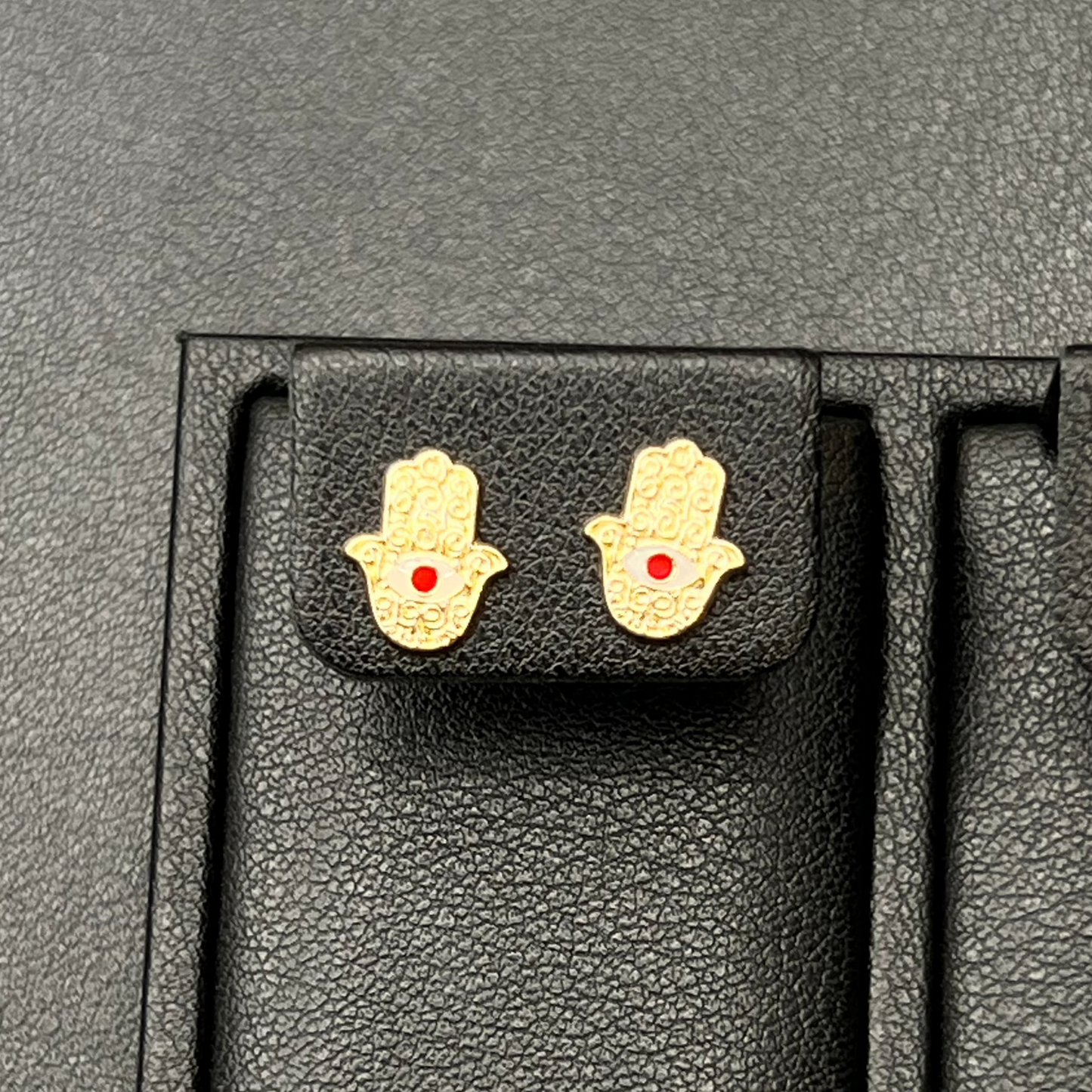 Hamsa Stud Earrings 14K Gold