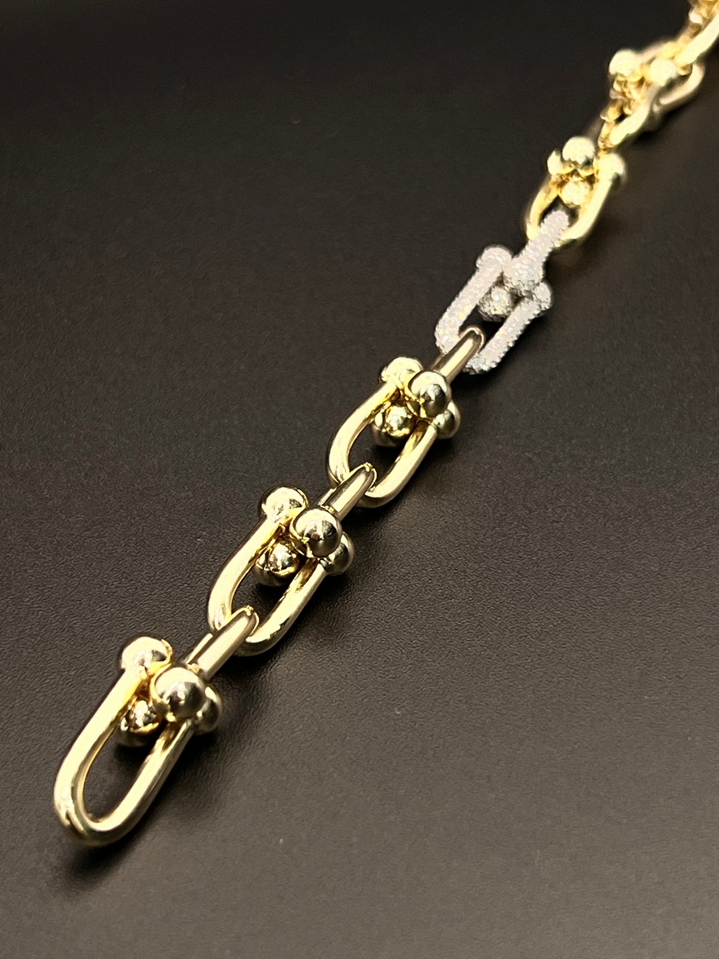 Fancy Women's Bracelet CZ 10K Gold