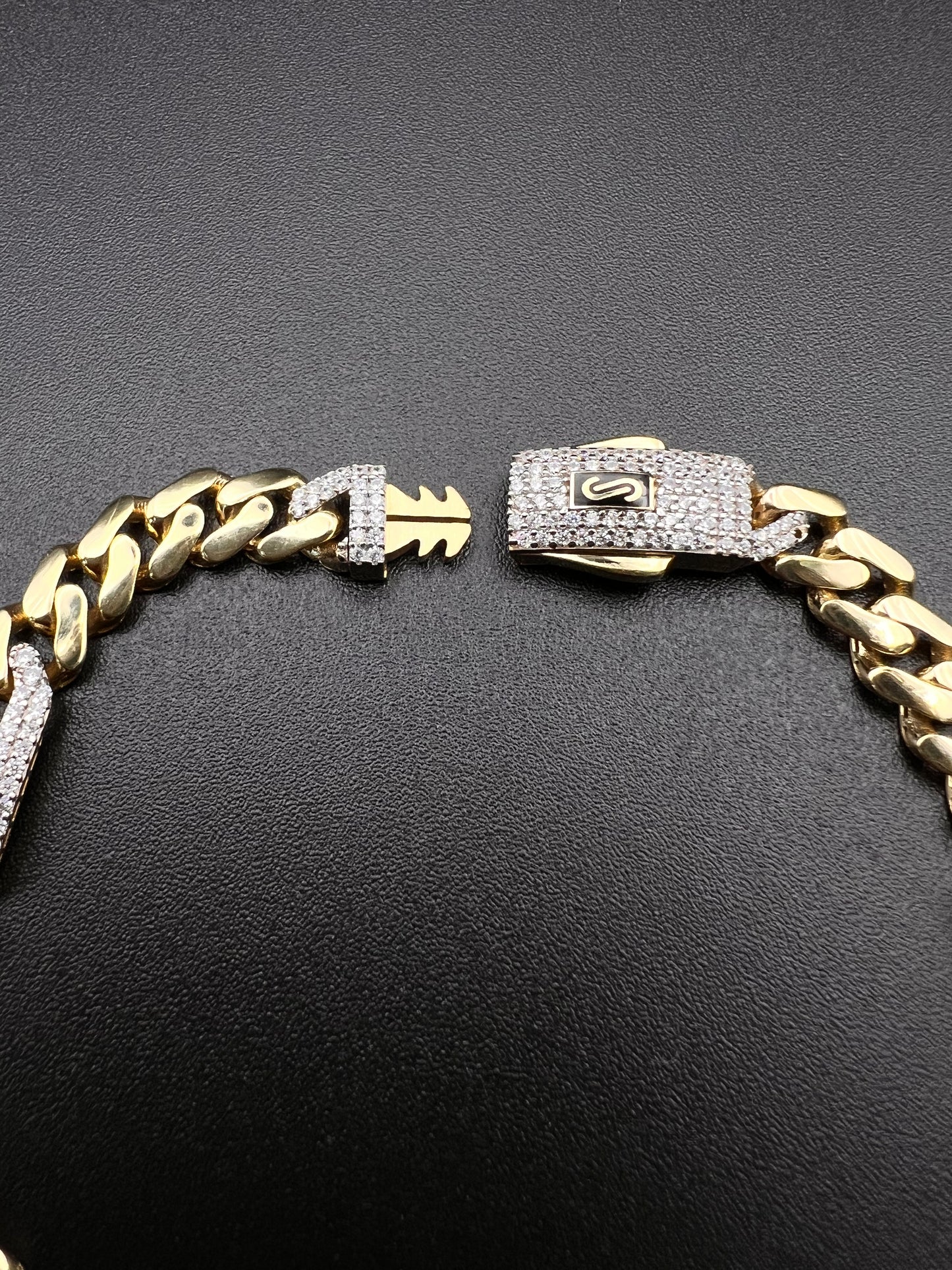 10K Unisex Hollow Figaro Monaco Bracelet