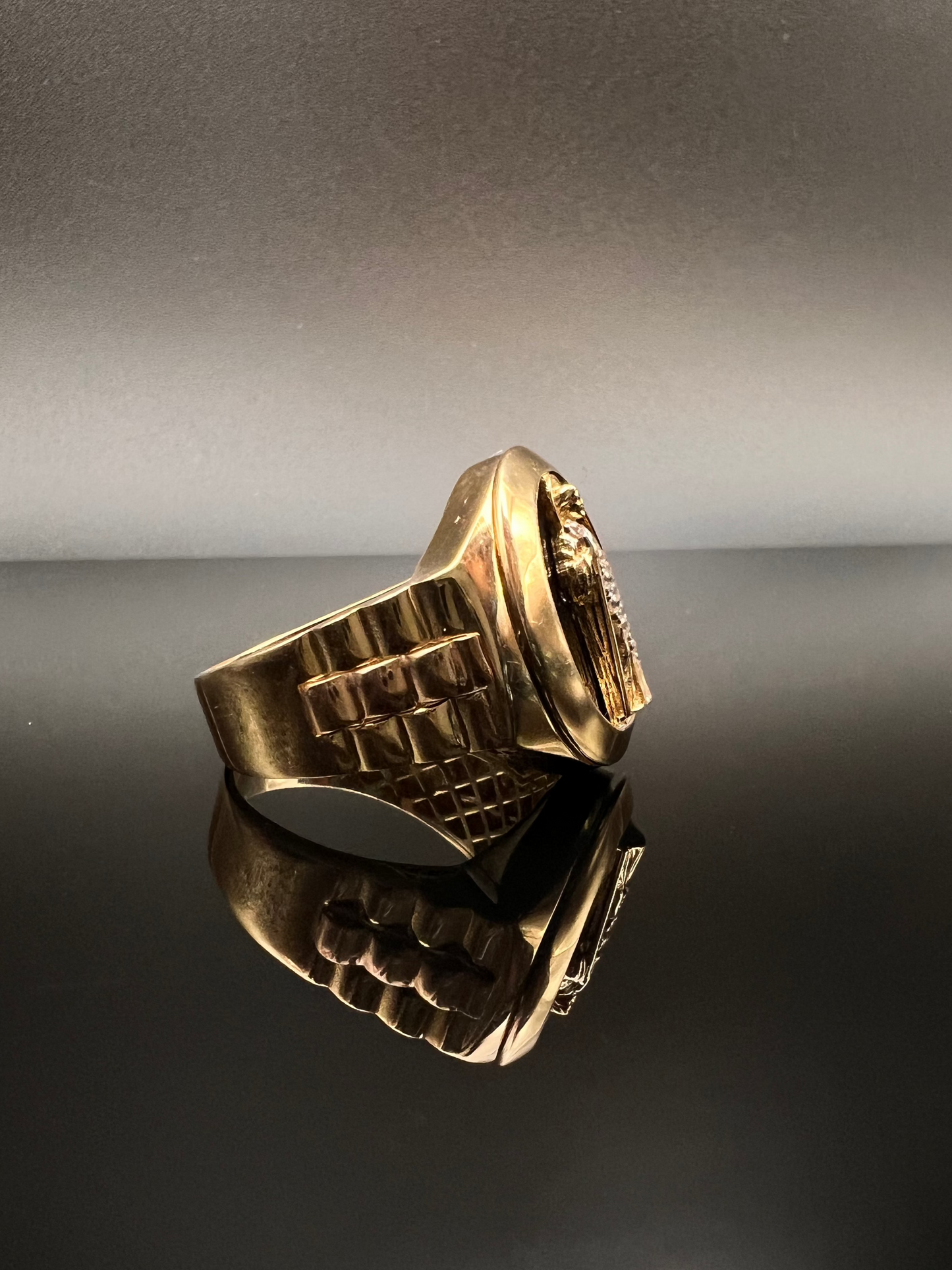 14K Men's San Judas Ring 2 tone