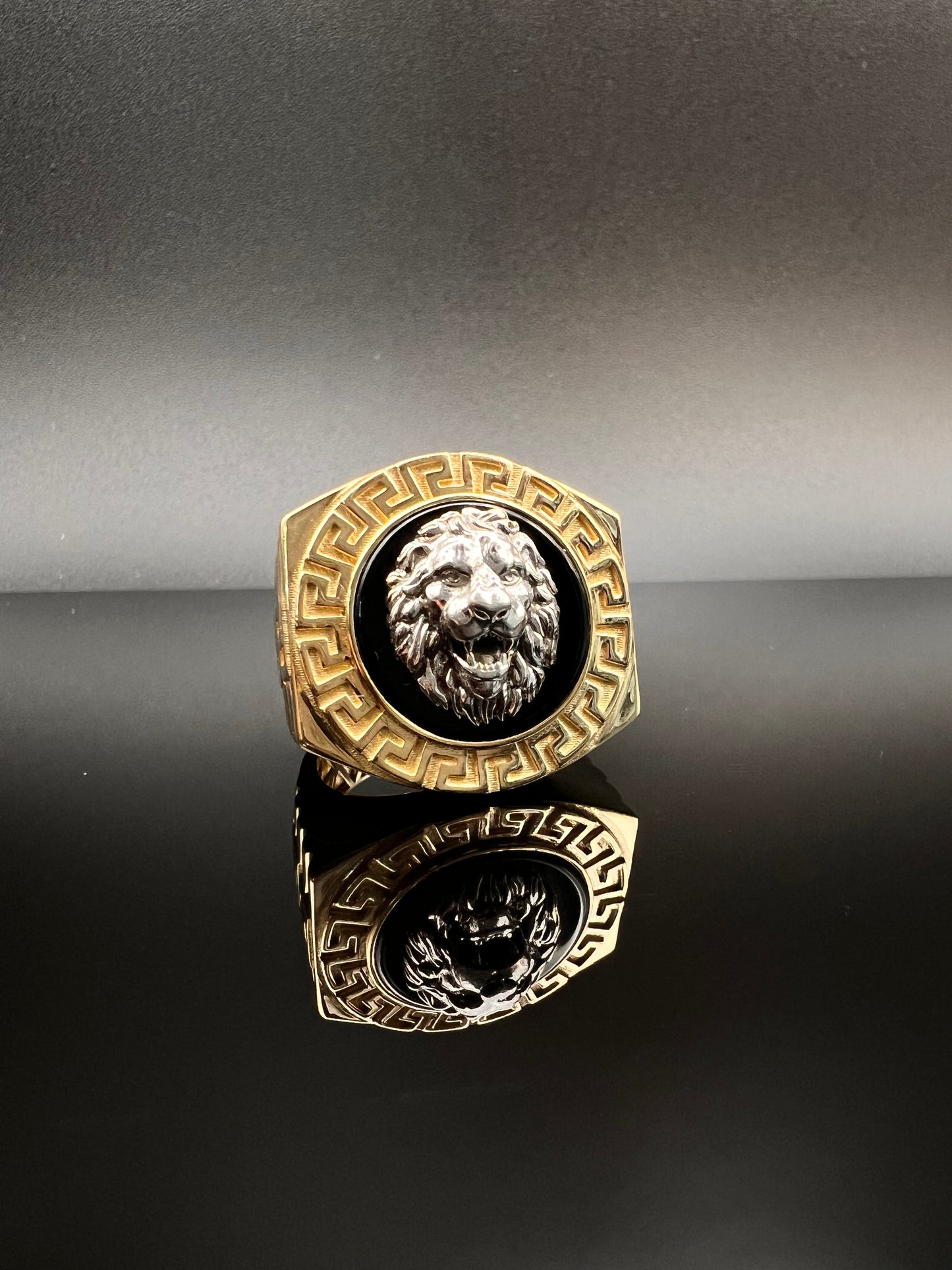 14K Men's Lion Ring