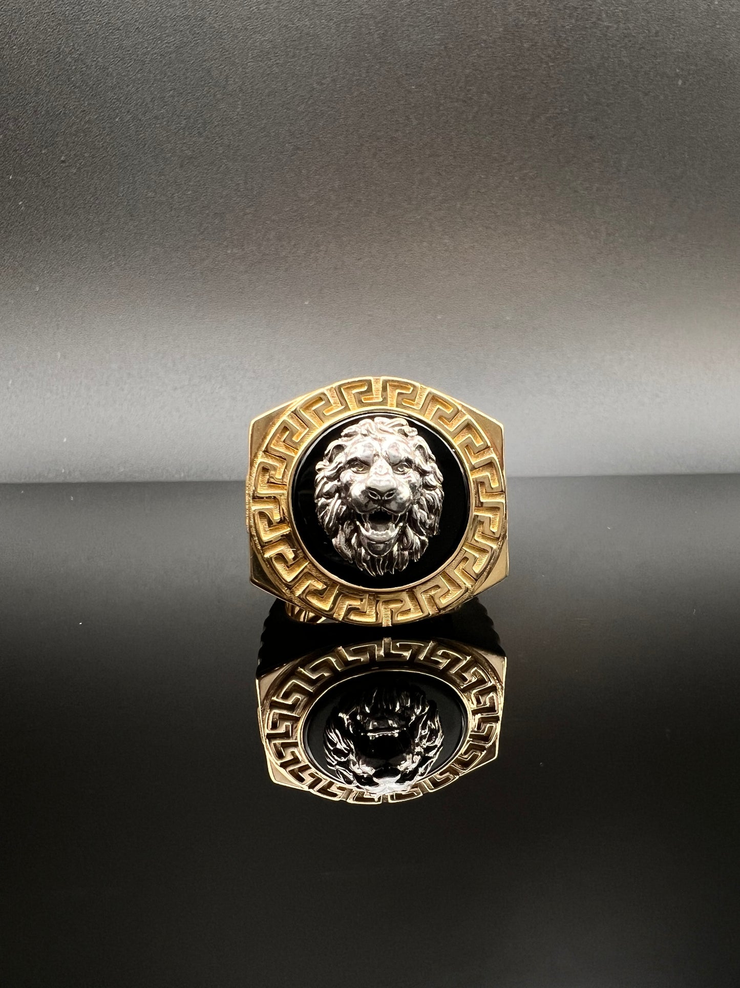 14K Men's Lion Ring