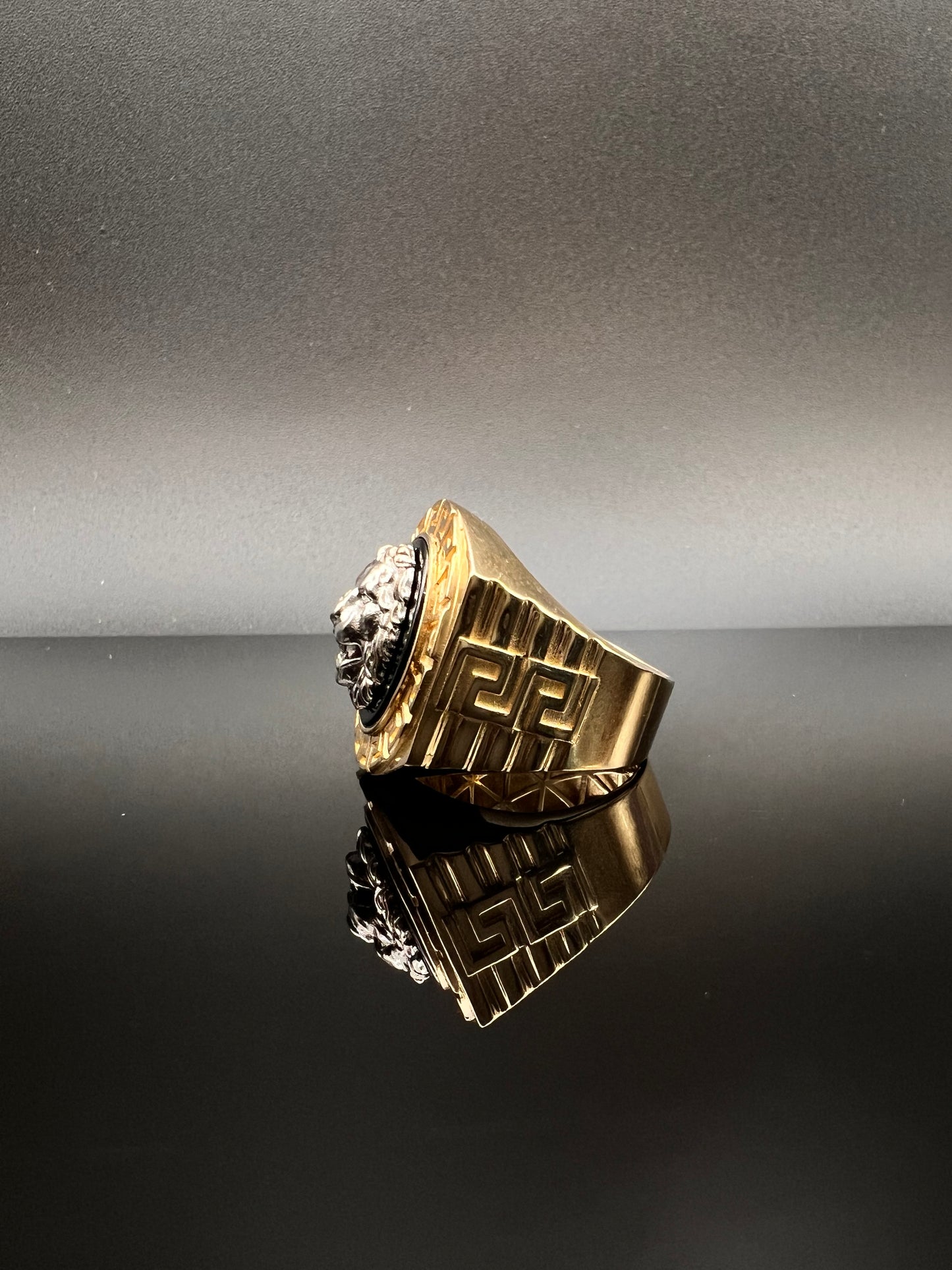 14K Men's Lion Ring