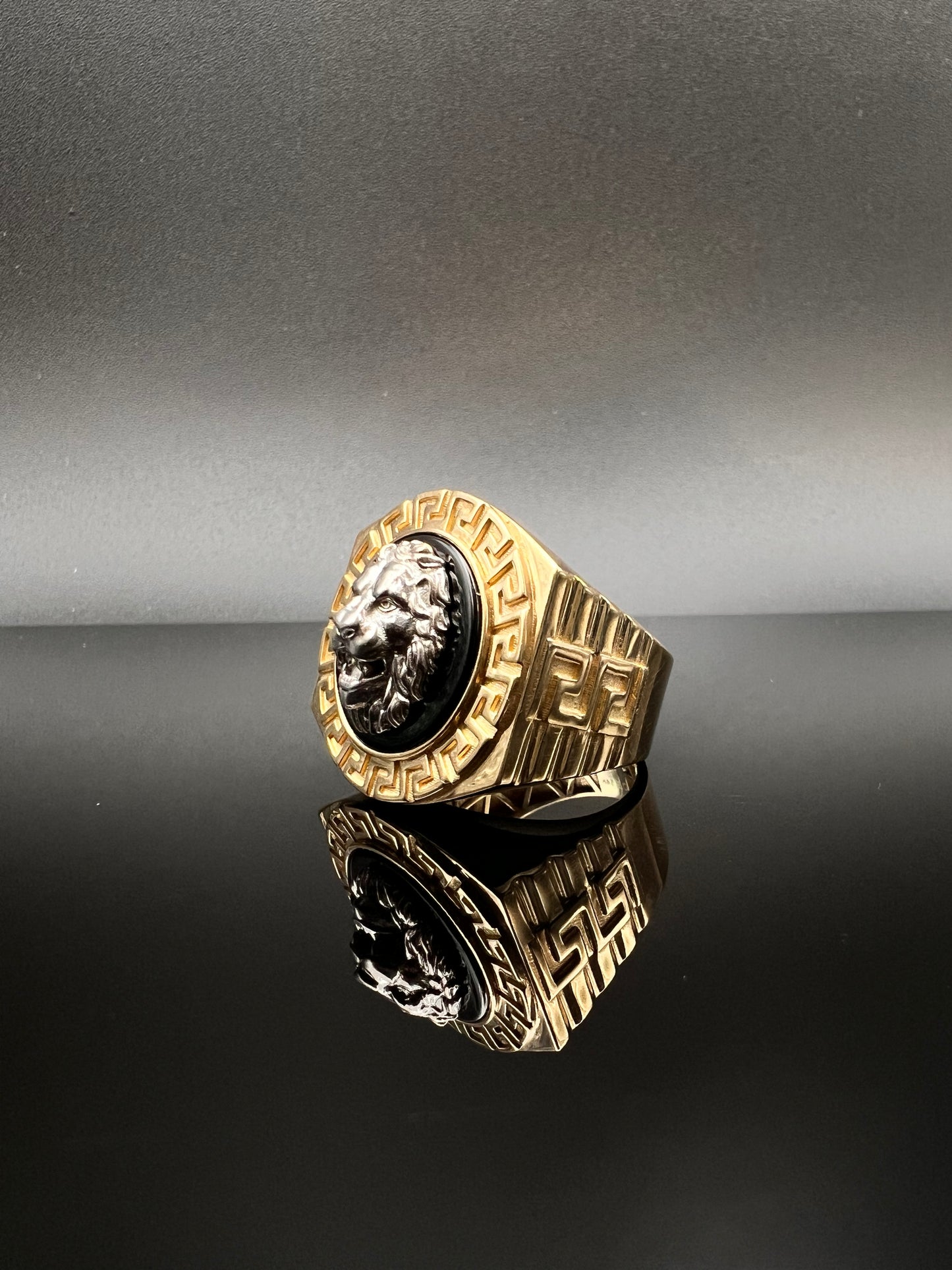 14K Men's Lion Ring