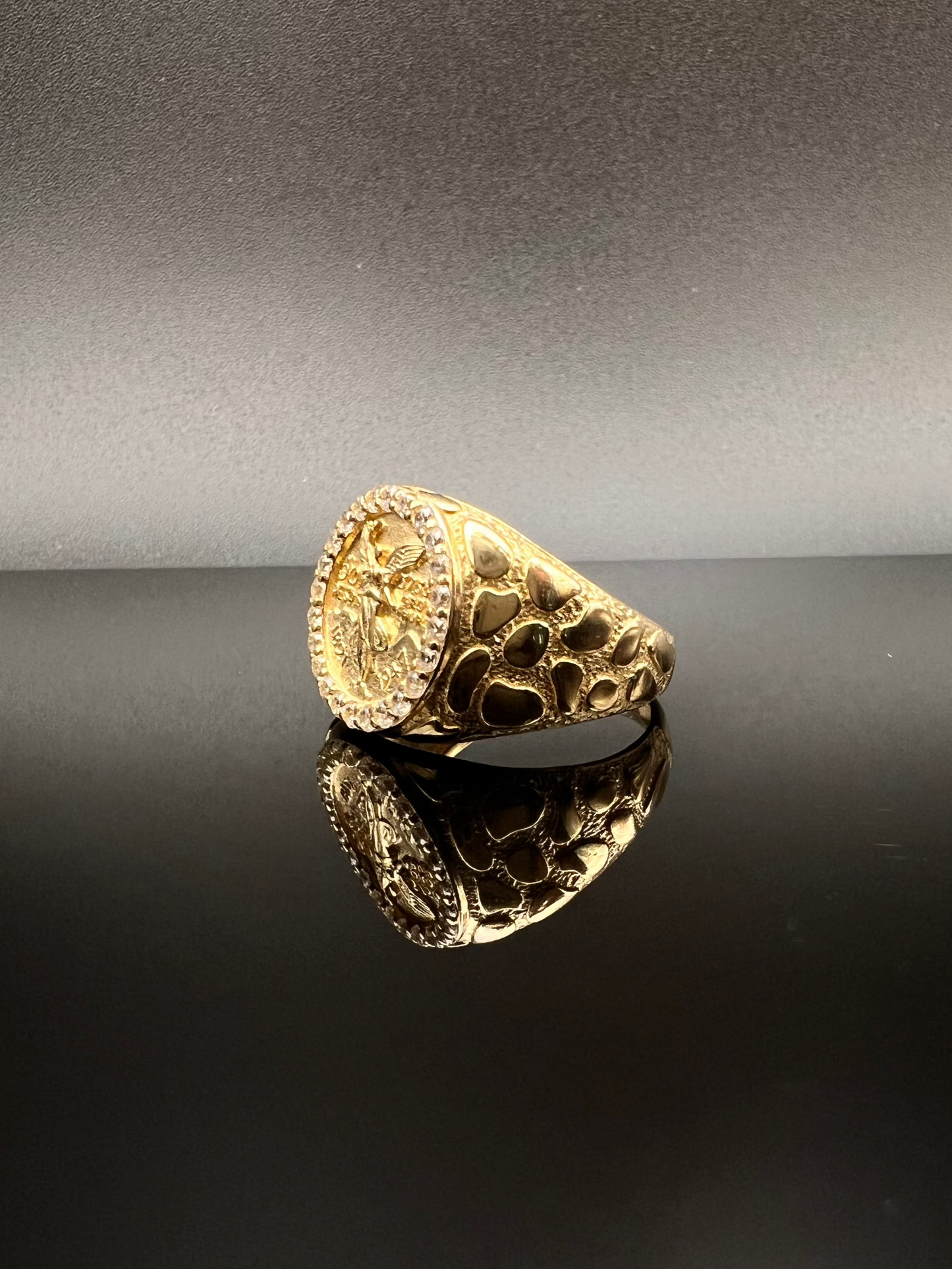14K Men's Centenario Nugget Ring