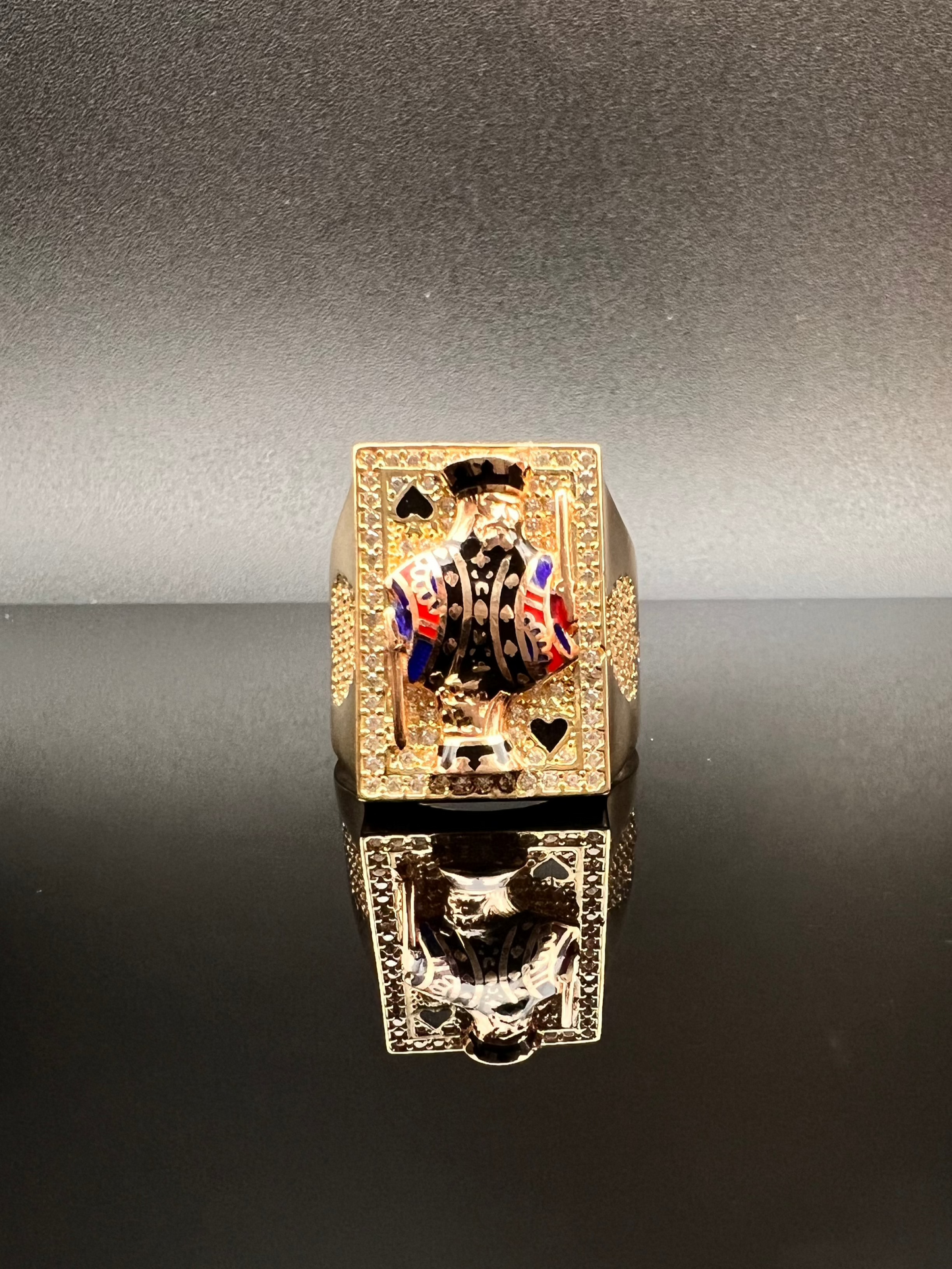 14K Men's King of Spades Ring