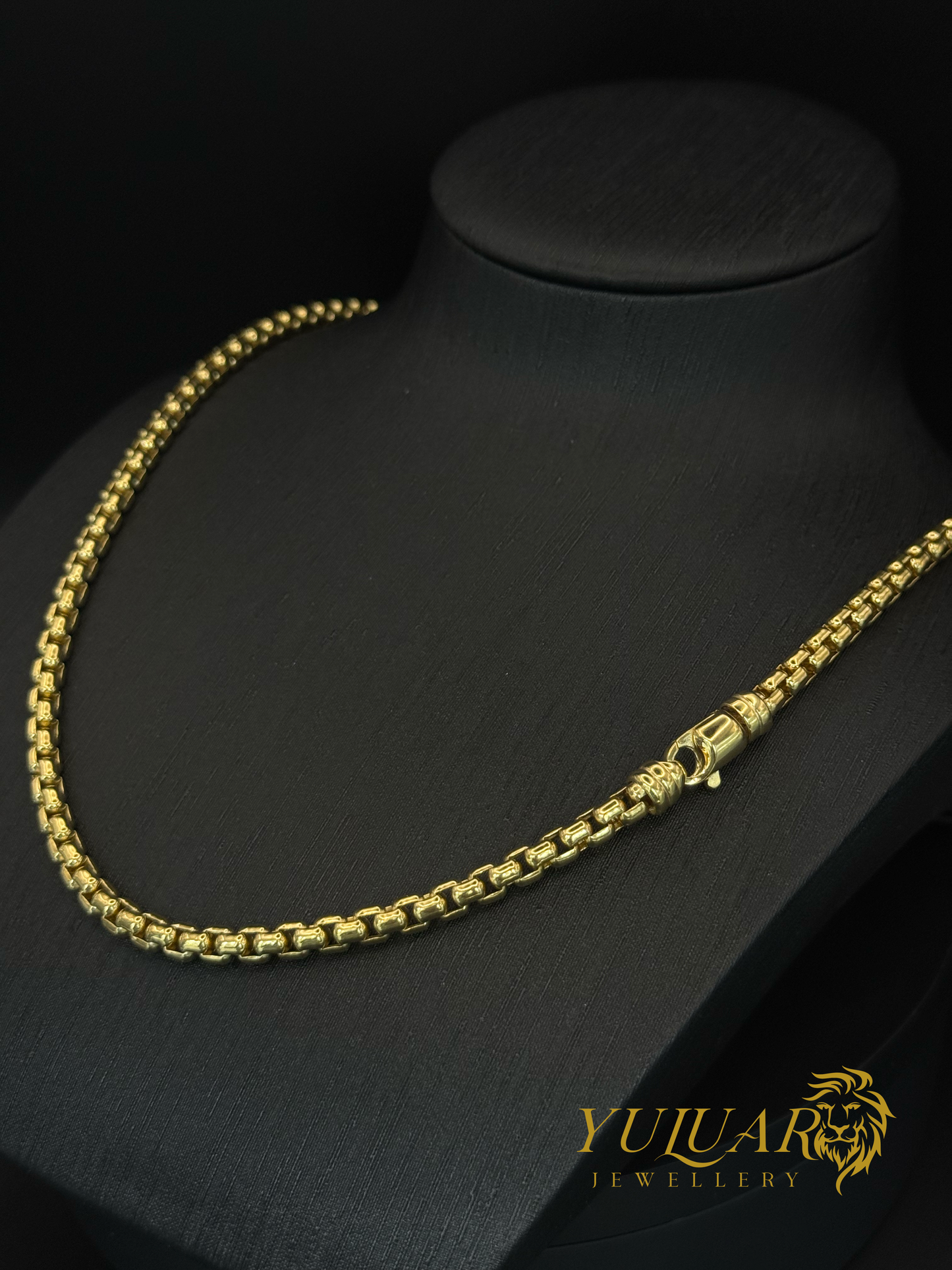 14K Semi-Solid Box Link Chain 22''