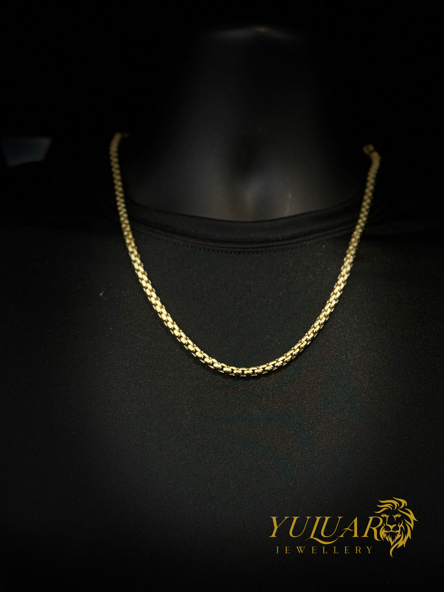 14K Semi-Solid Box Link Chain 22''