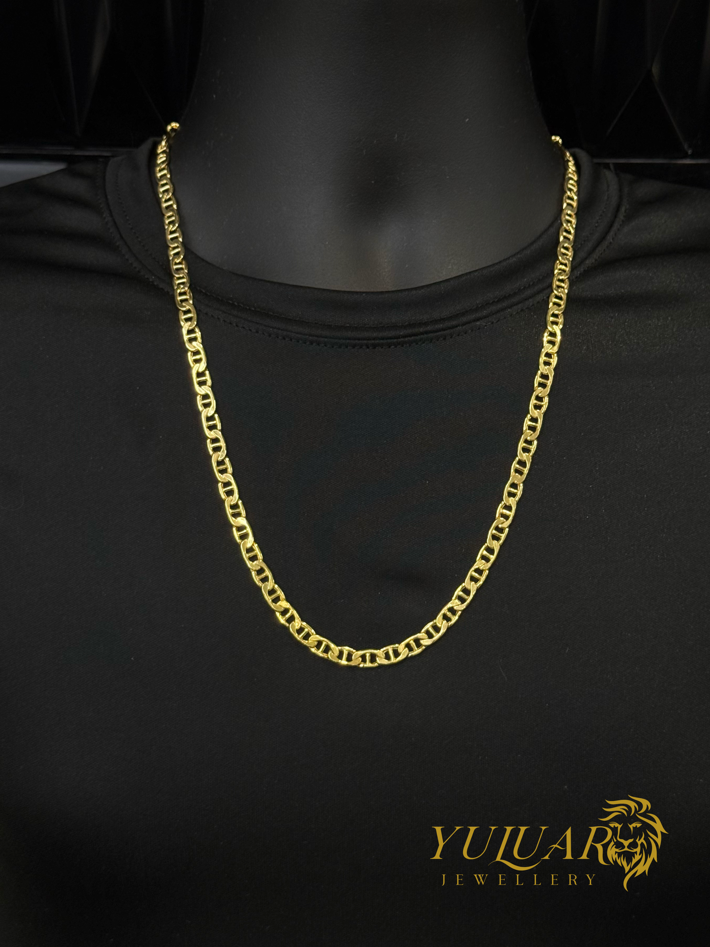14K Hollow Anchor Link Chain 24''