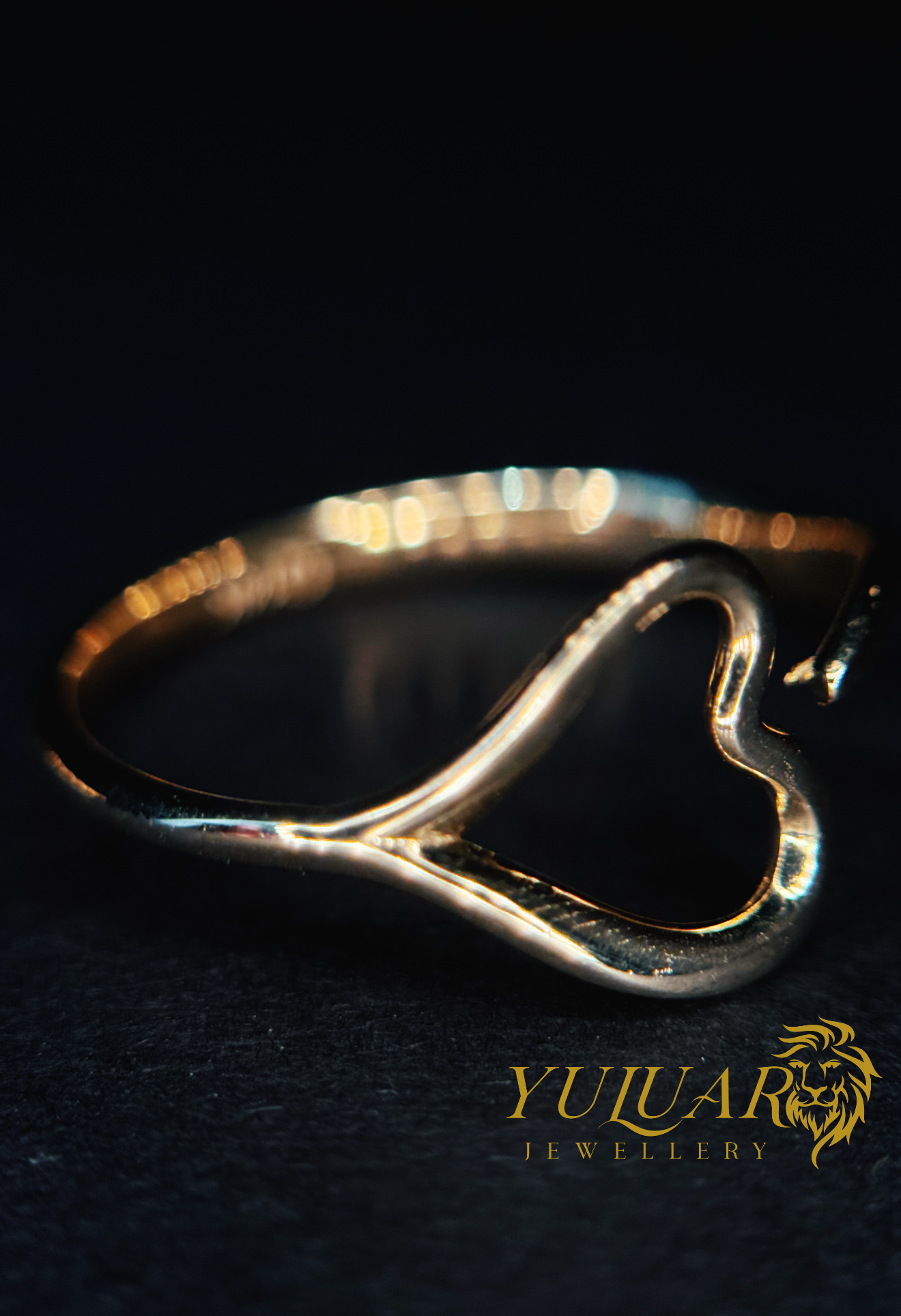 14K Free form heart women's ring