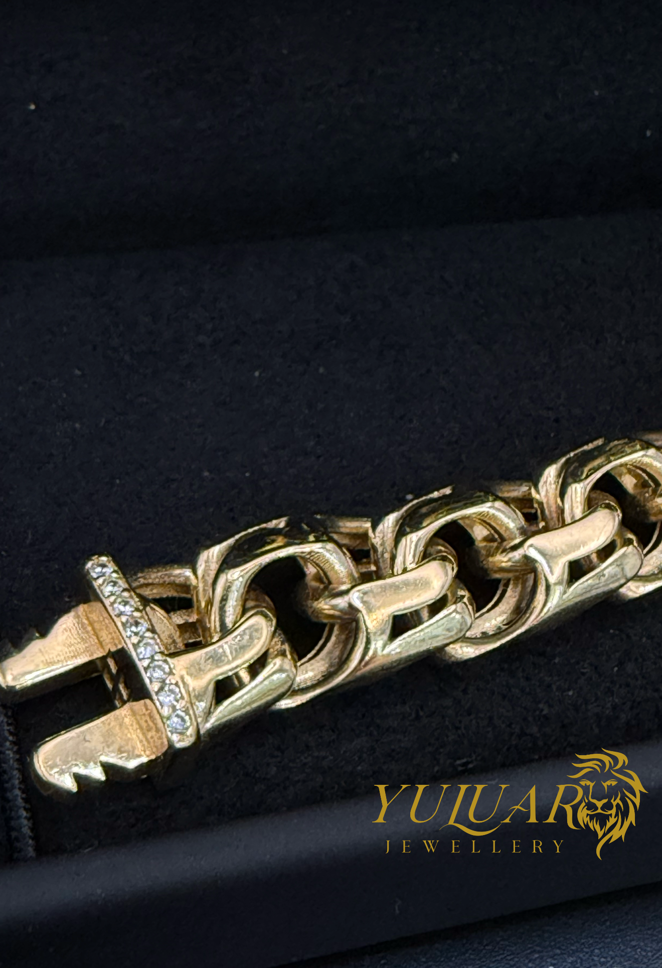 Men's 14K Chino Link Santa Muerte Bracelet