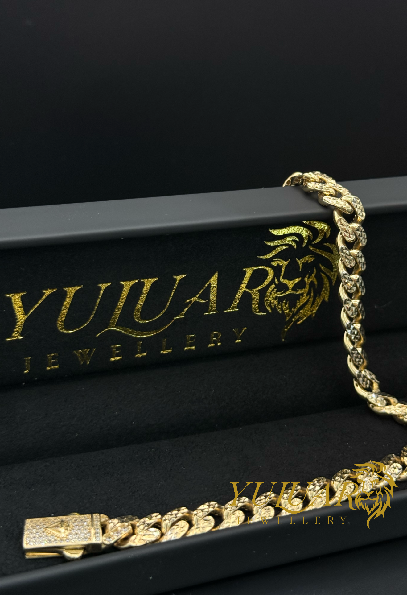 Men's 14K Monaco Style Diamond-Cut Bracelet