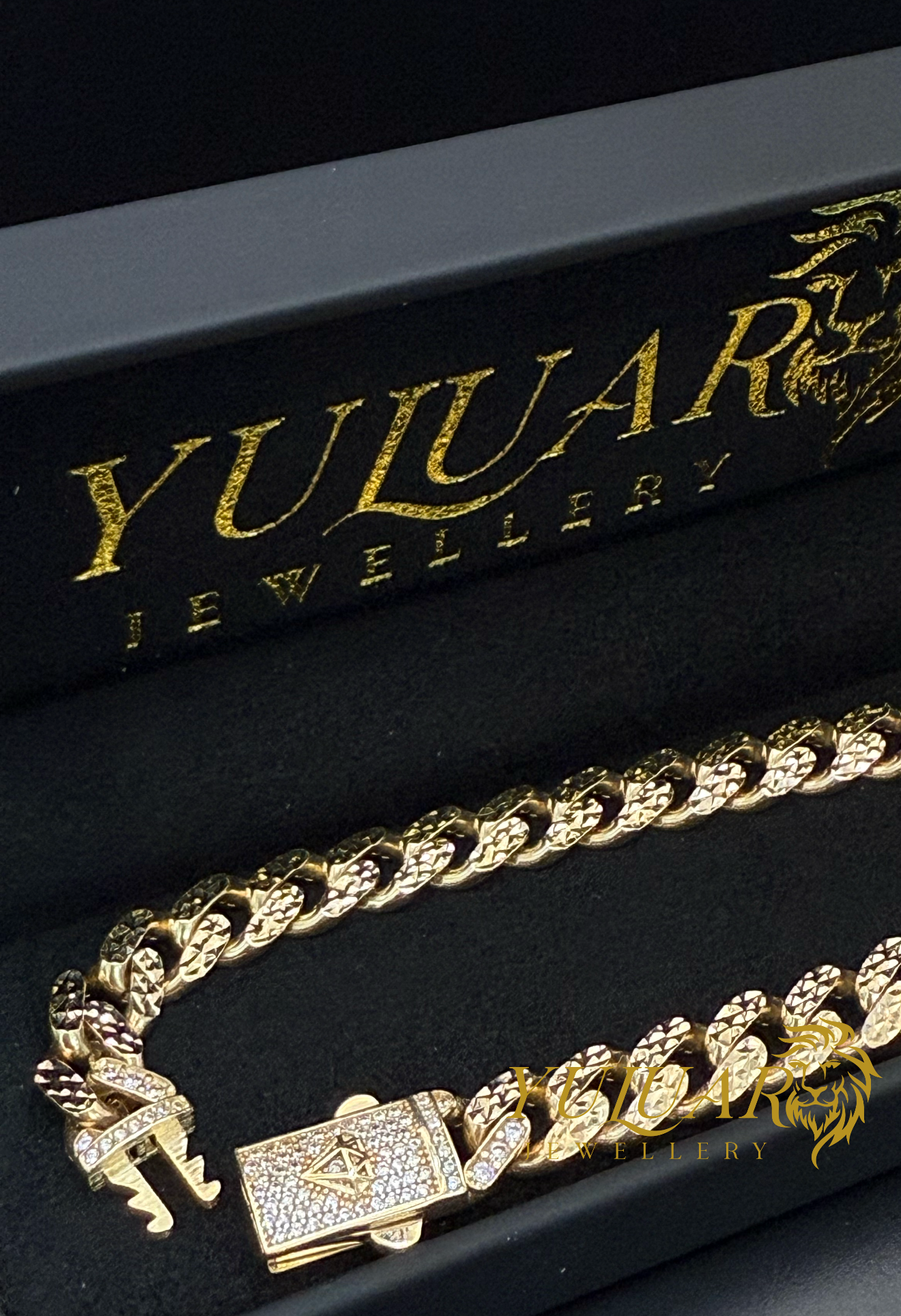 Men's 14K Monaco Style Diamond-Cut Bracelet