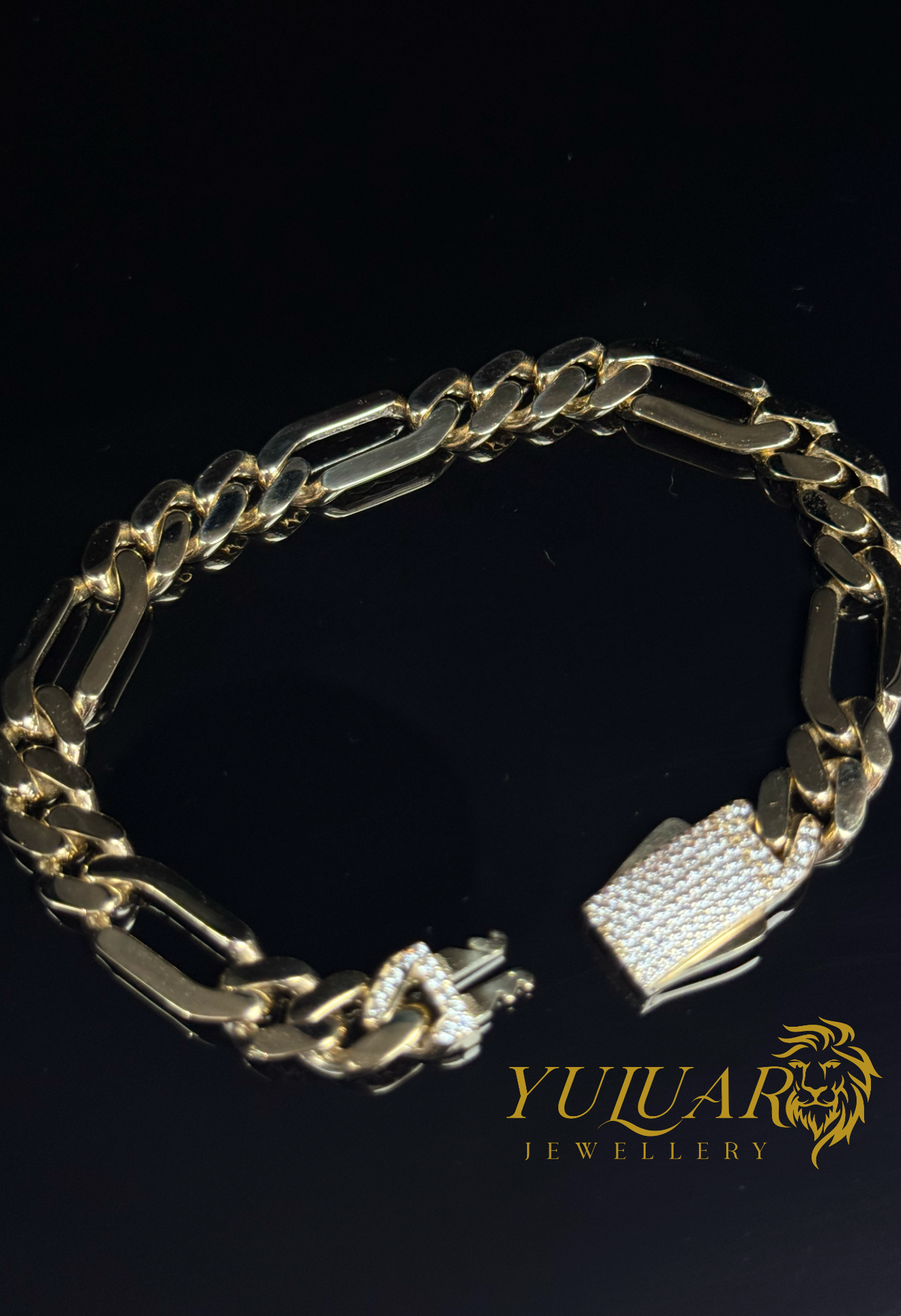 10K FIGARO MONACO BRACELET 9MM