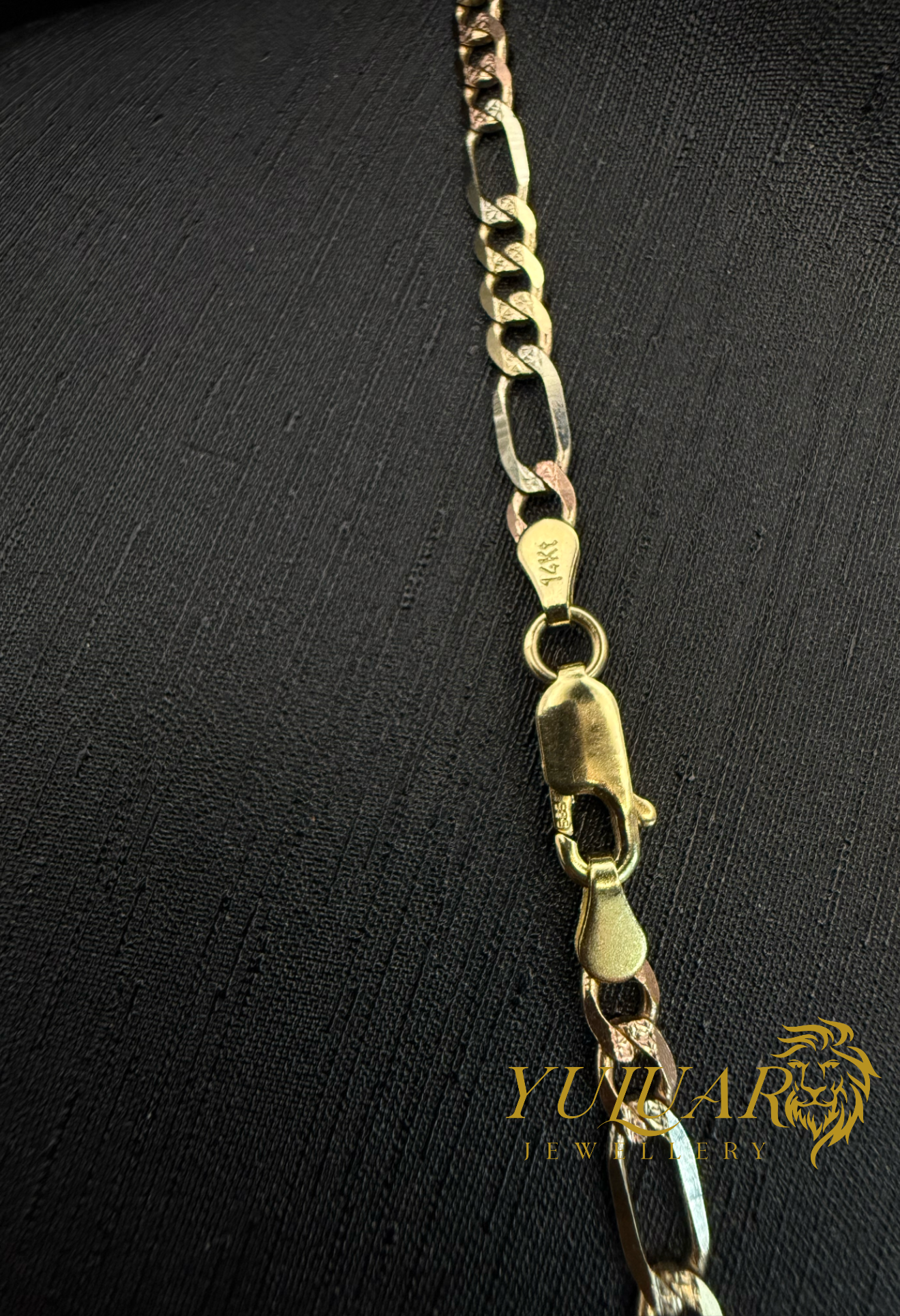 14K FIGARO 3-TONES SOLID CHAIN
