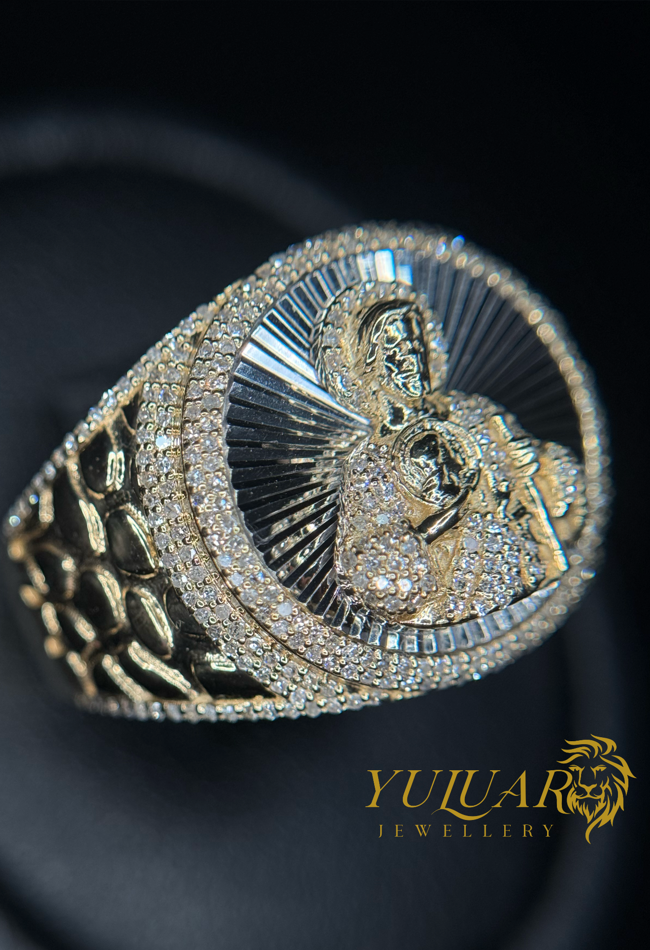 10K Natural Diamond San Judas Ring