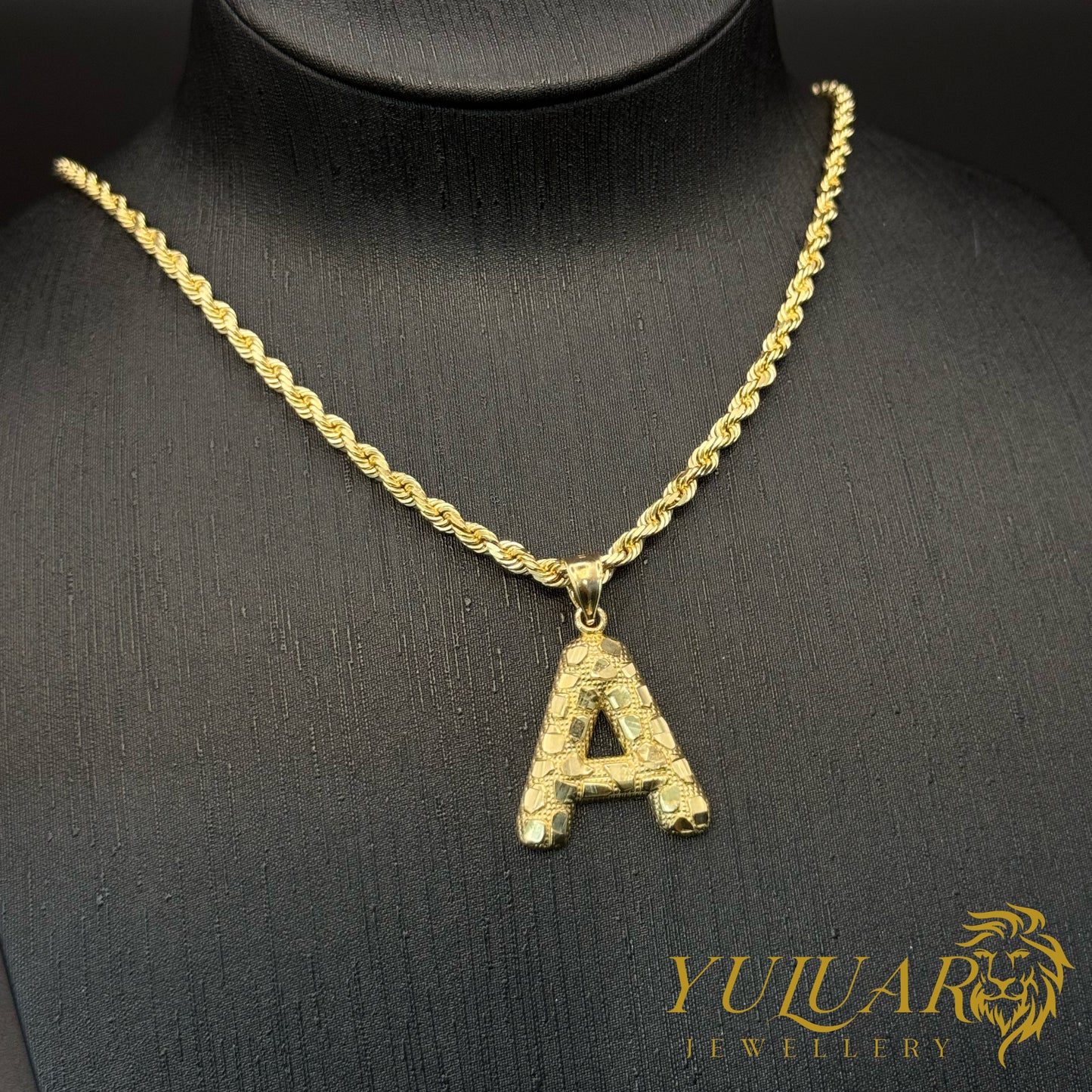 Nugget Letter Pendant 14K