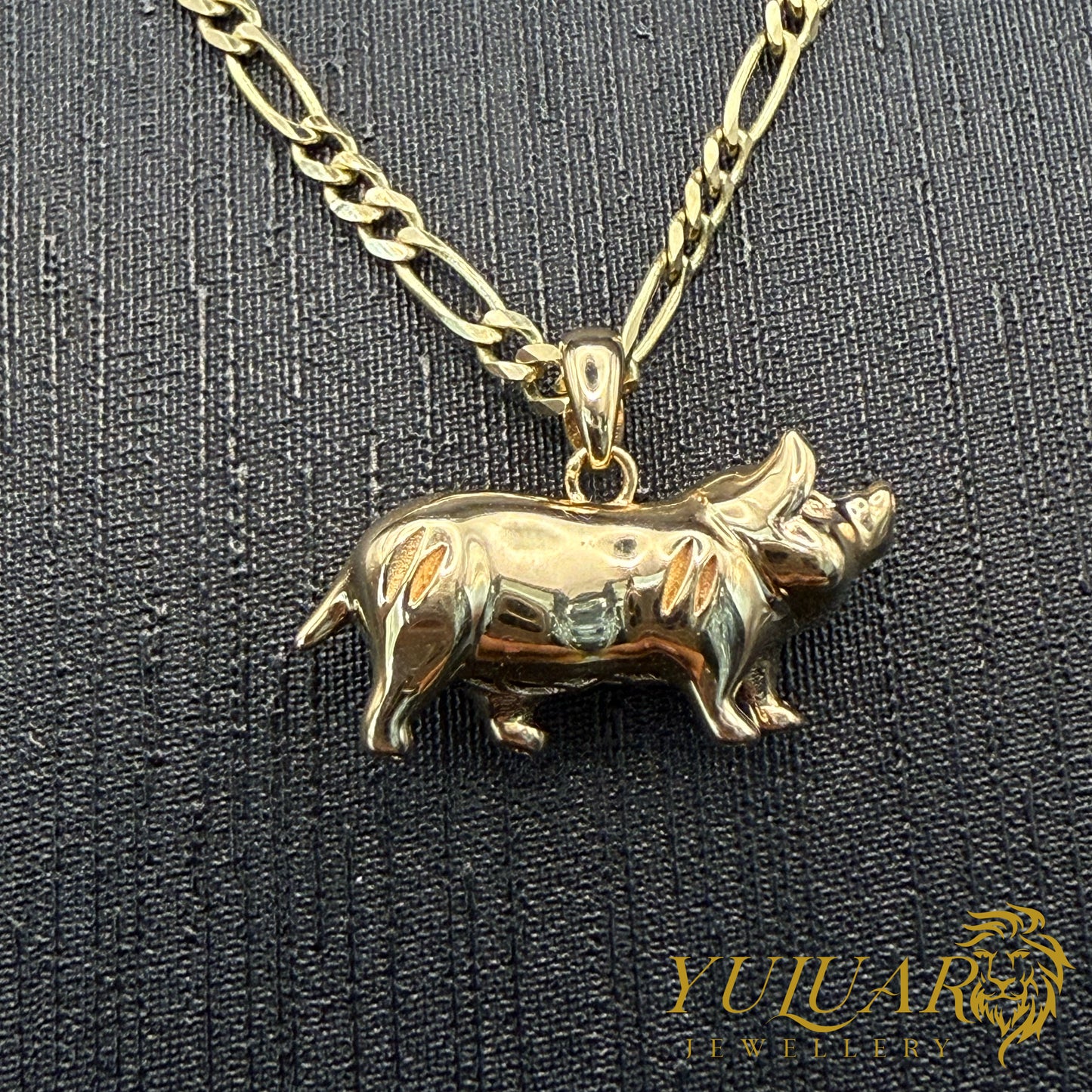 Mini Pig Pendant 14K