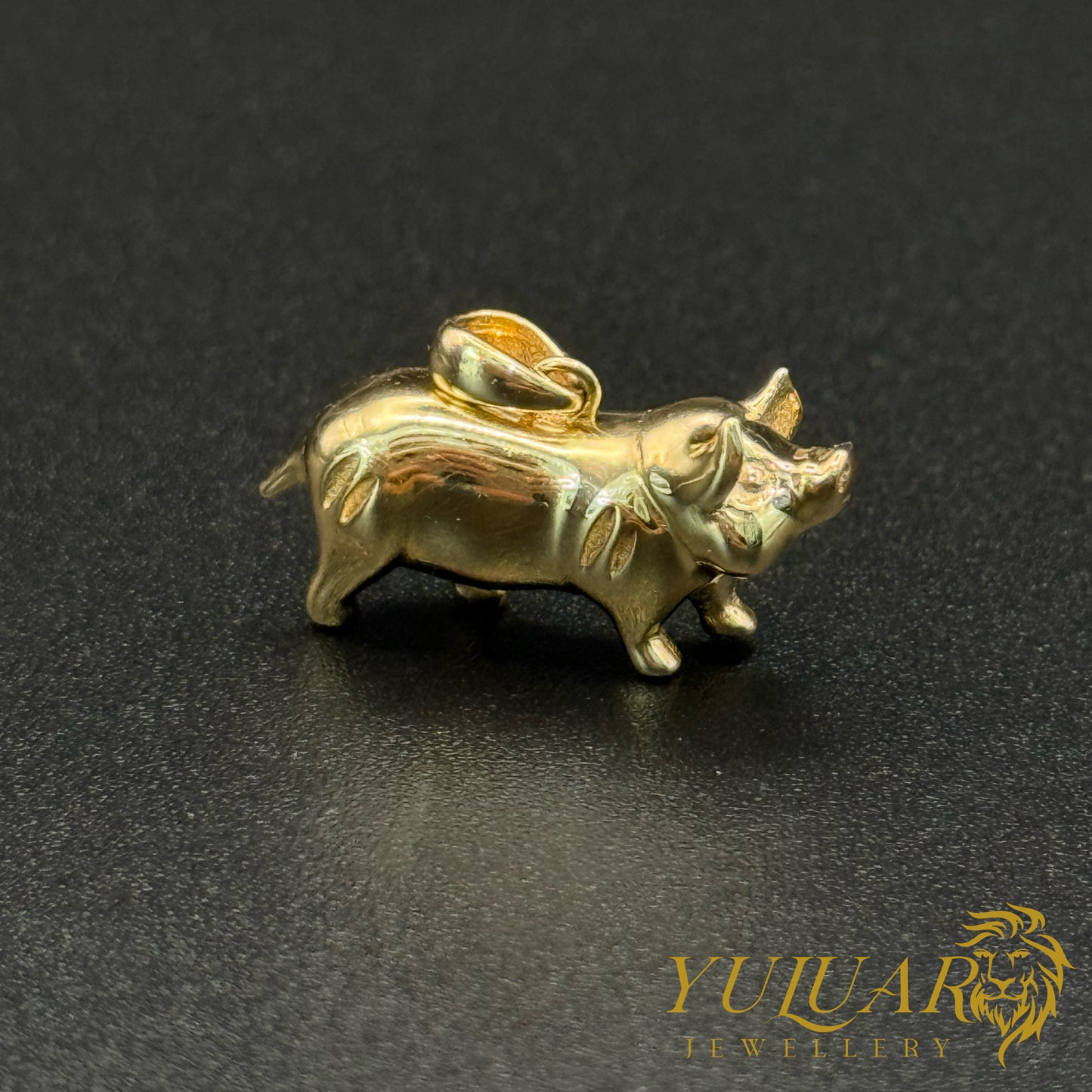 Mini Pig Pendant 14K