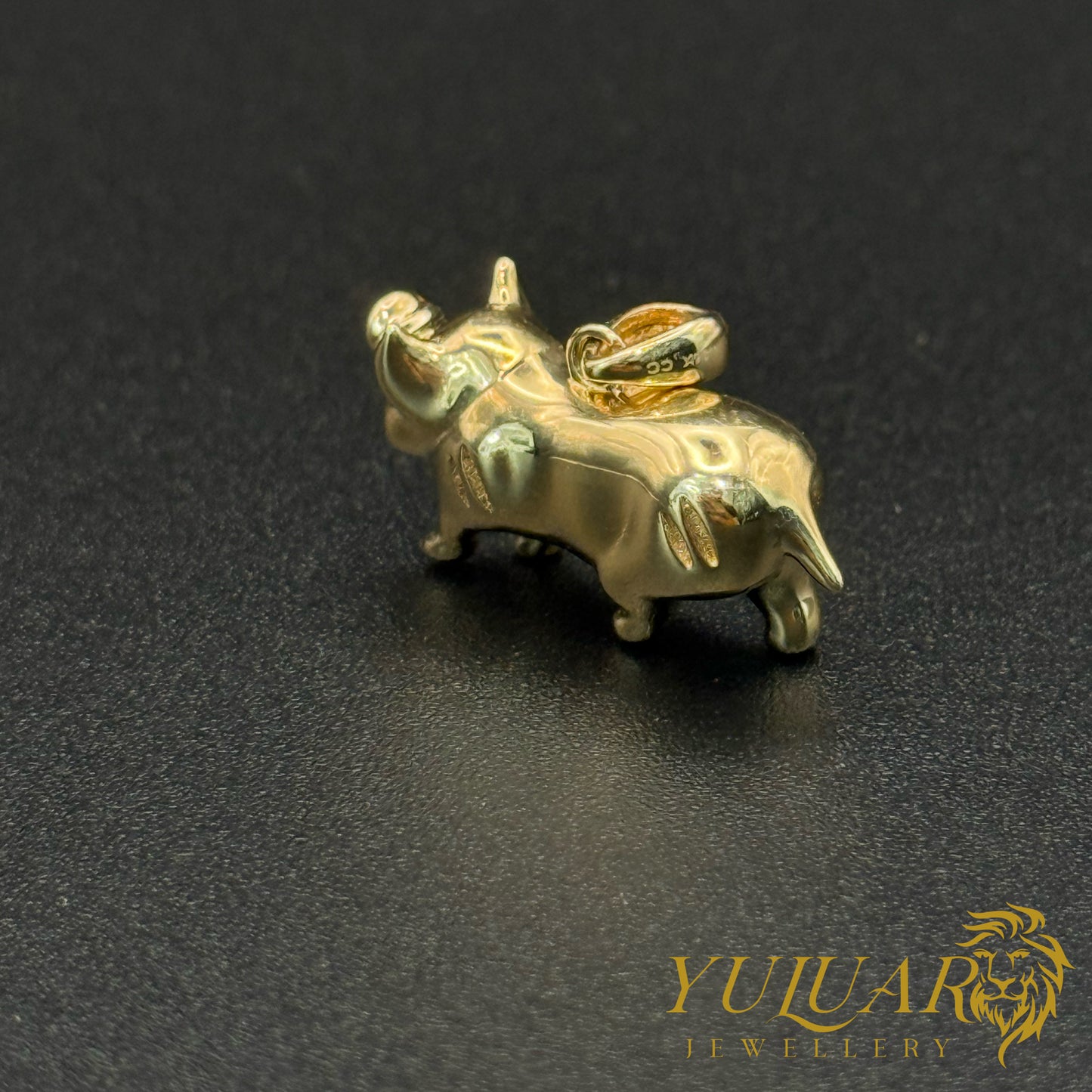 Mini Pig Pendant 14K