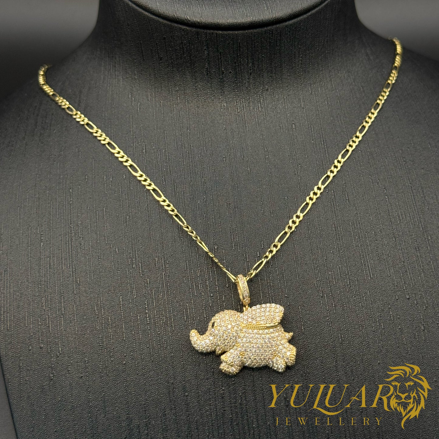 Elephant Pendant 14K CZ