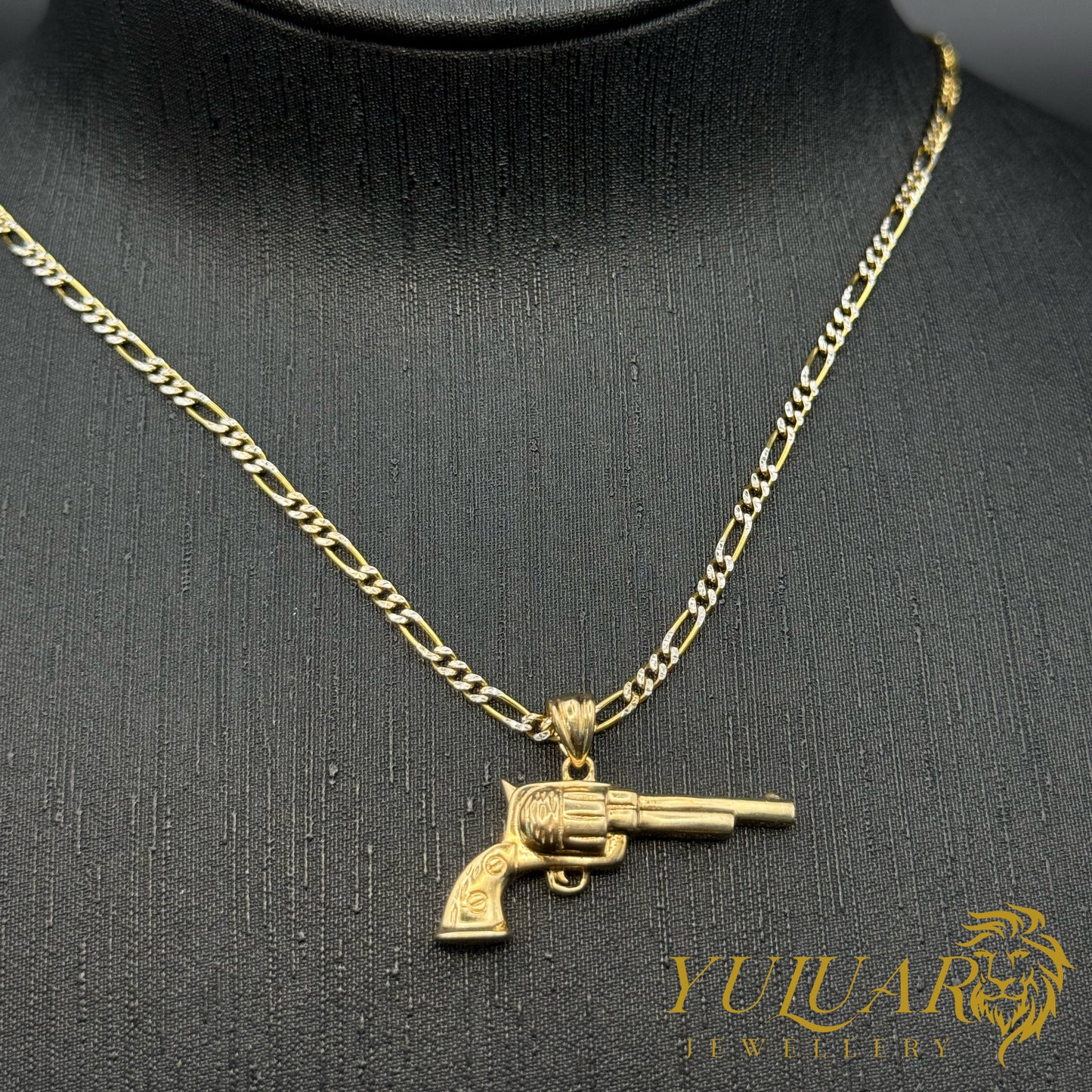 Gun 14K Gold Pendant