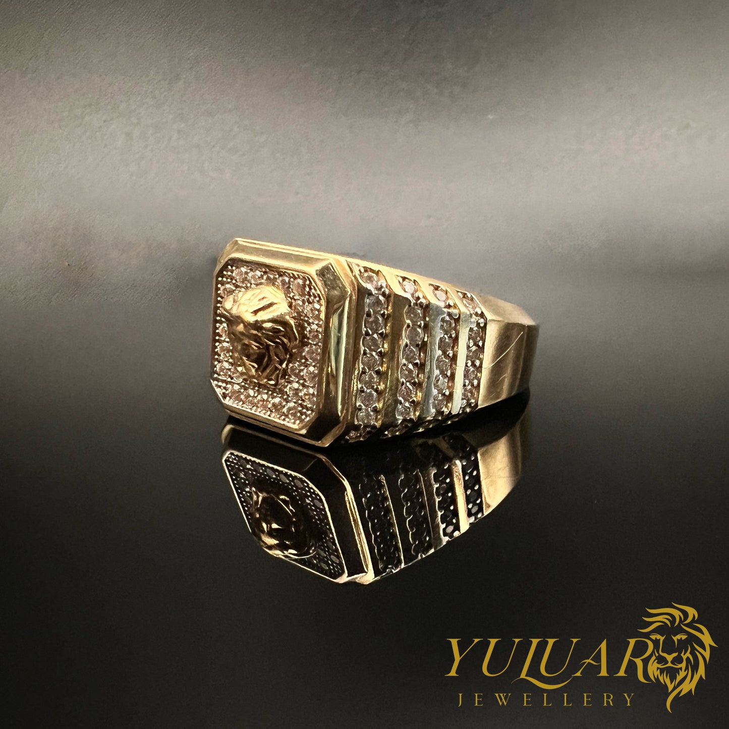 14K Men's Ring CZ