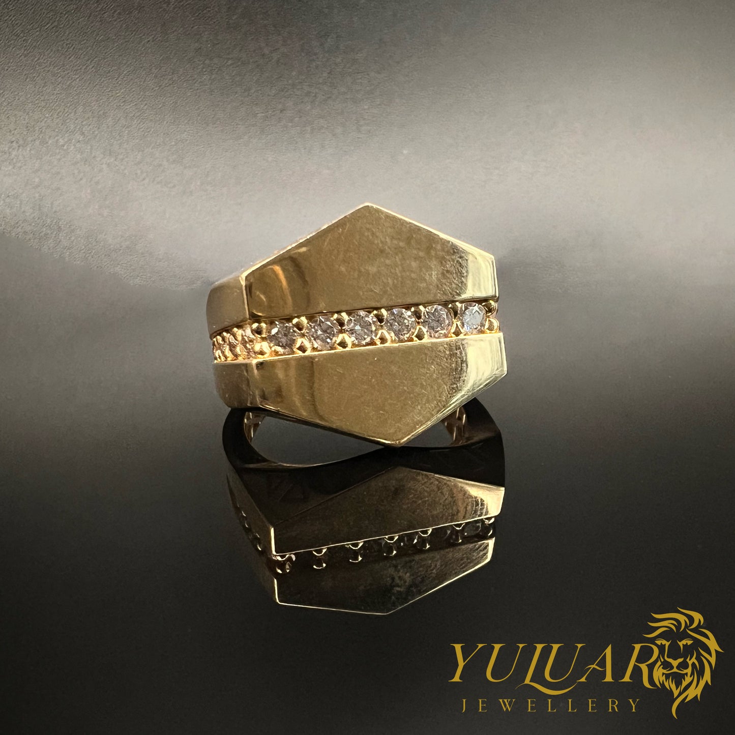 14K Men's Ring featured with CZ