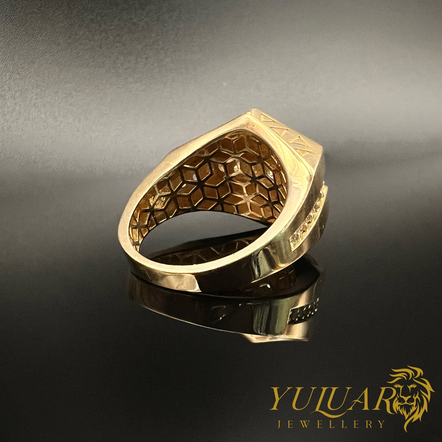 14K Men's Ring featured with CZ