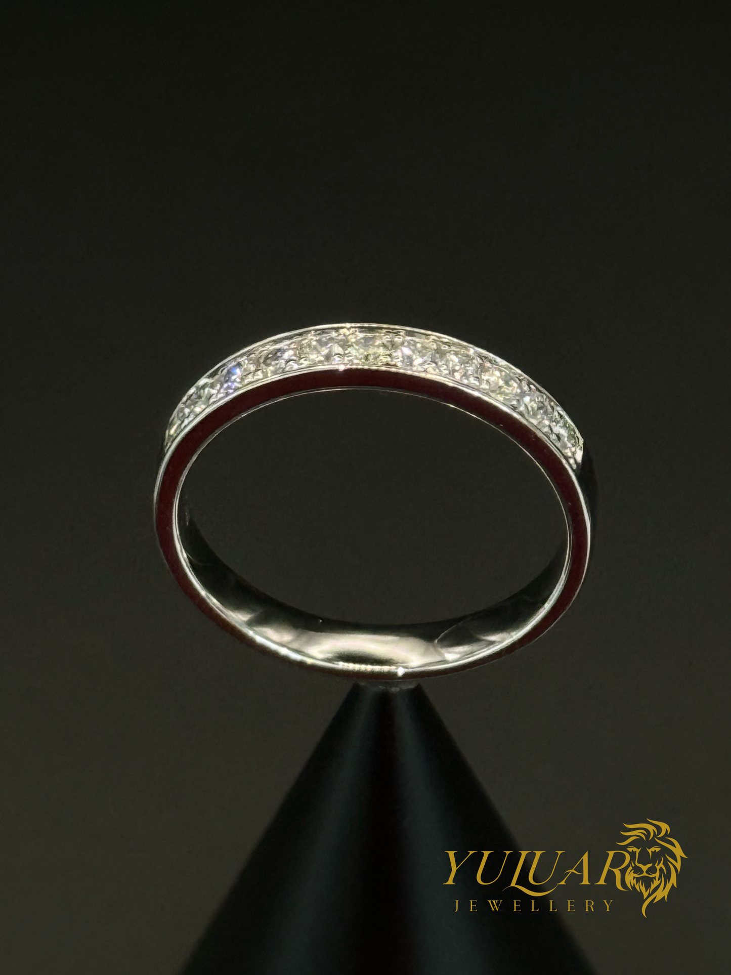 14K White Gold Channel-Set Natural Diamond Band 0.36 Carats