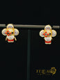 14K Yellow Gold Designer-Inspired Earrings – Cubic Zirconia Accents