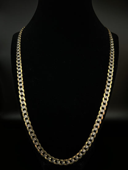 14K Solid Two-tone Cuban Chain