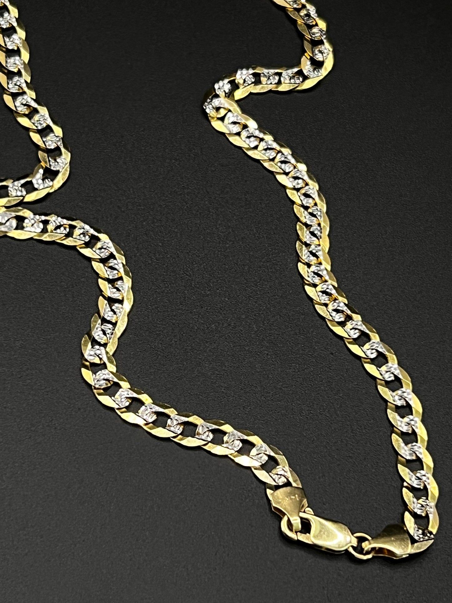 14K Solid Two-tone Cuban Chain