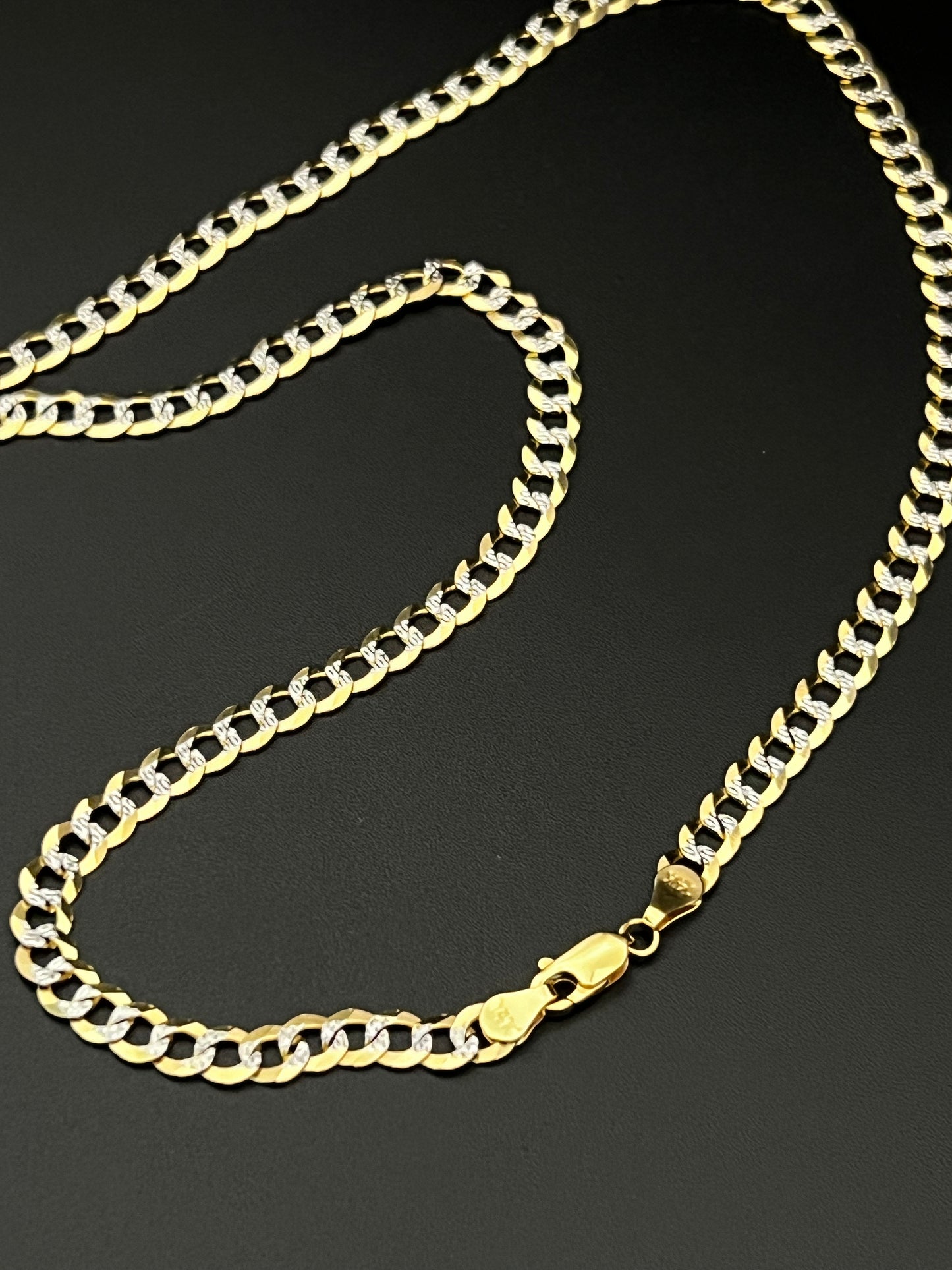 14K Solid Two-Tone Miami Chain