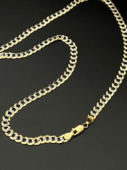 14K Solid Two-Tone Miami Chain