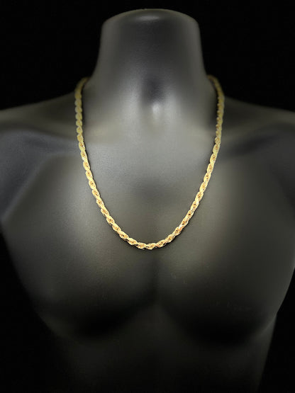 14k Semi-Solid Rope Chain