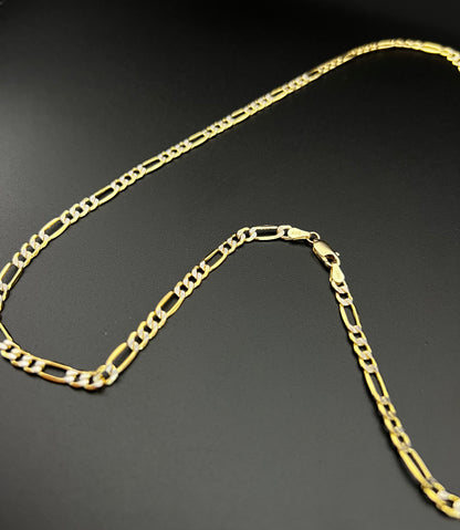 14K Solid Two-Tone Figaro Chain 22''