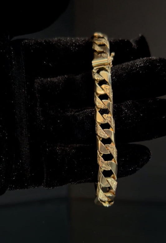 14K Men's Link Bracelet 9MM